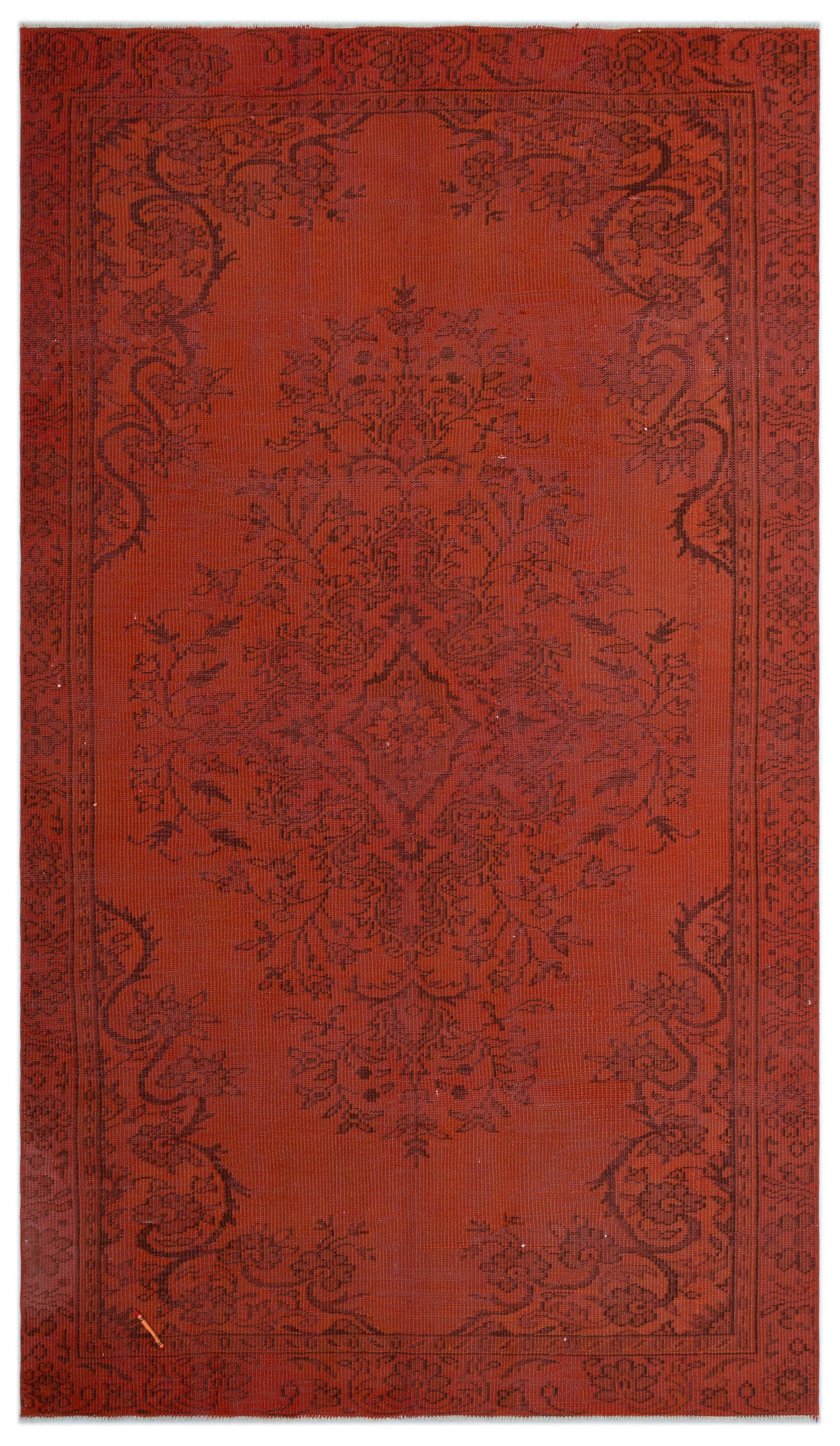 Orange Over Dyed Vintage Rug 5'3'' x 9'2'' ft 160 x 280 cm