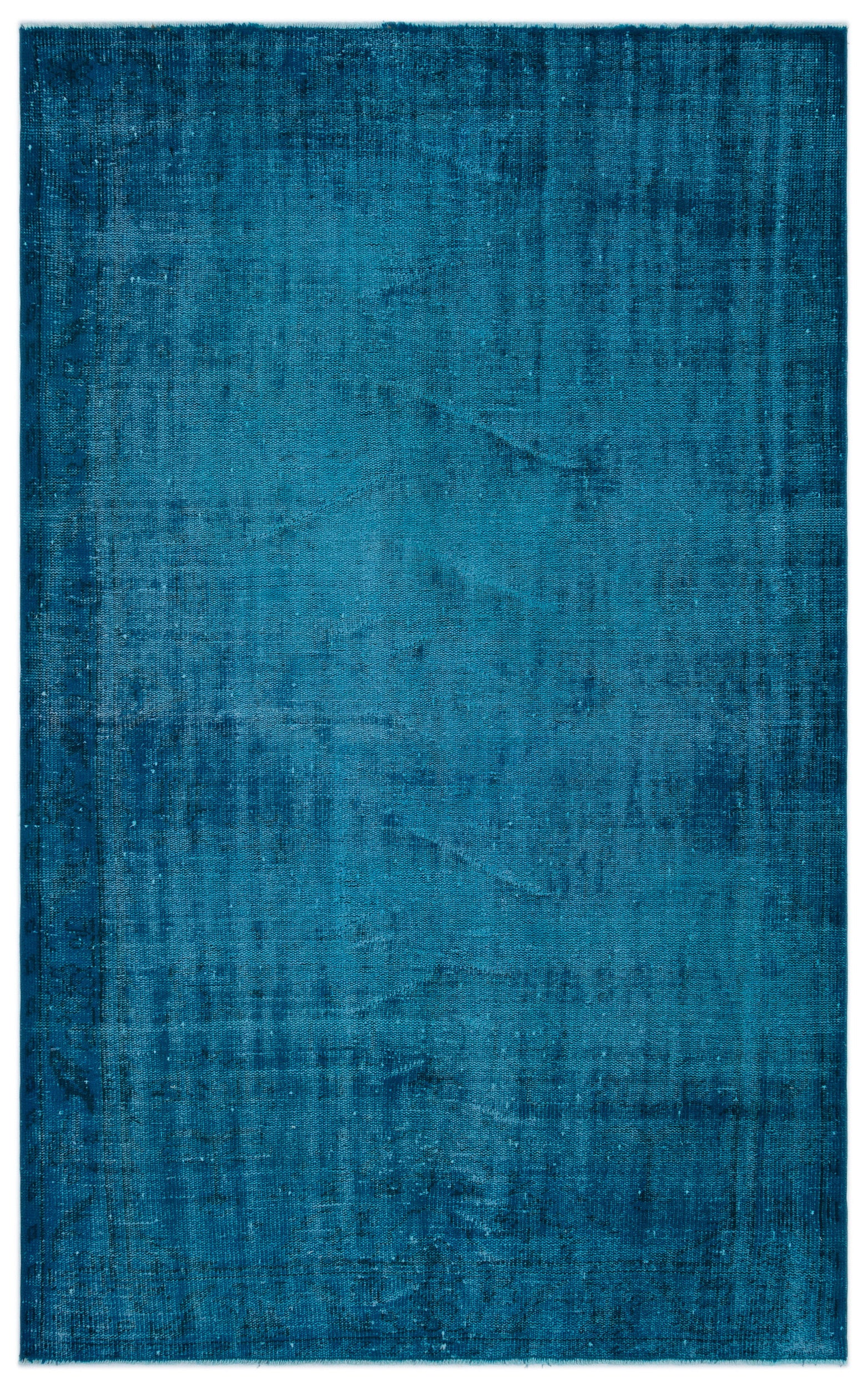 Turquoise  Over Dyed Vintage Rug 5'2'' x 8'4'' ft 157 x 254 cm