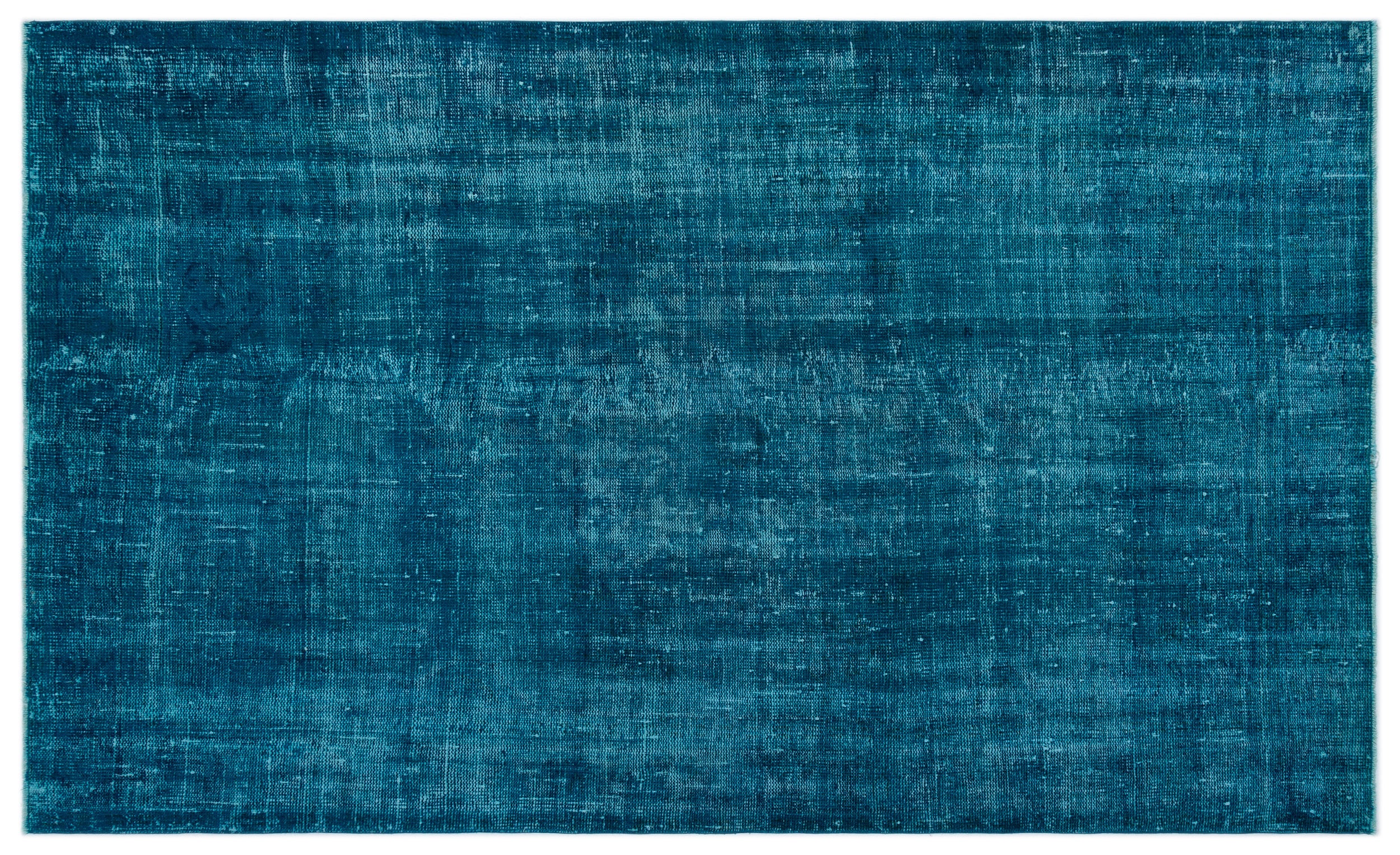 Turquoise  Over Dyed Vintage Rug 4'10'' x 8'0'' ft 147 x 245 cm