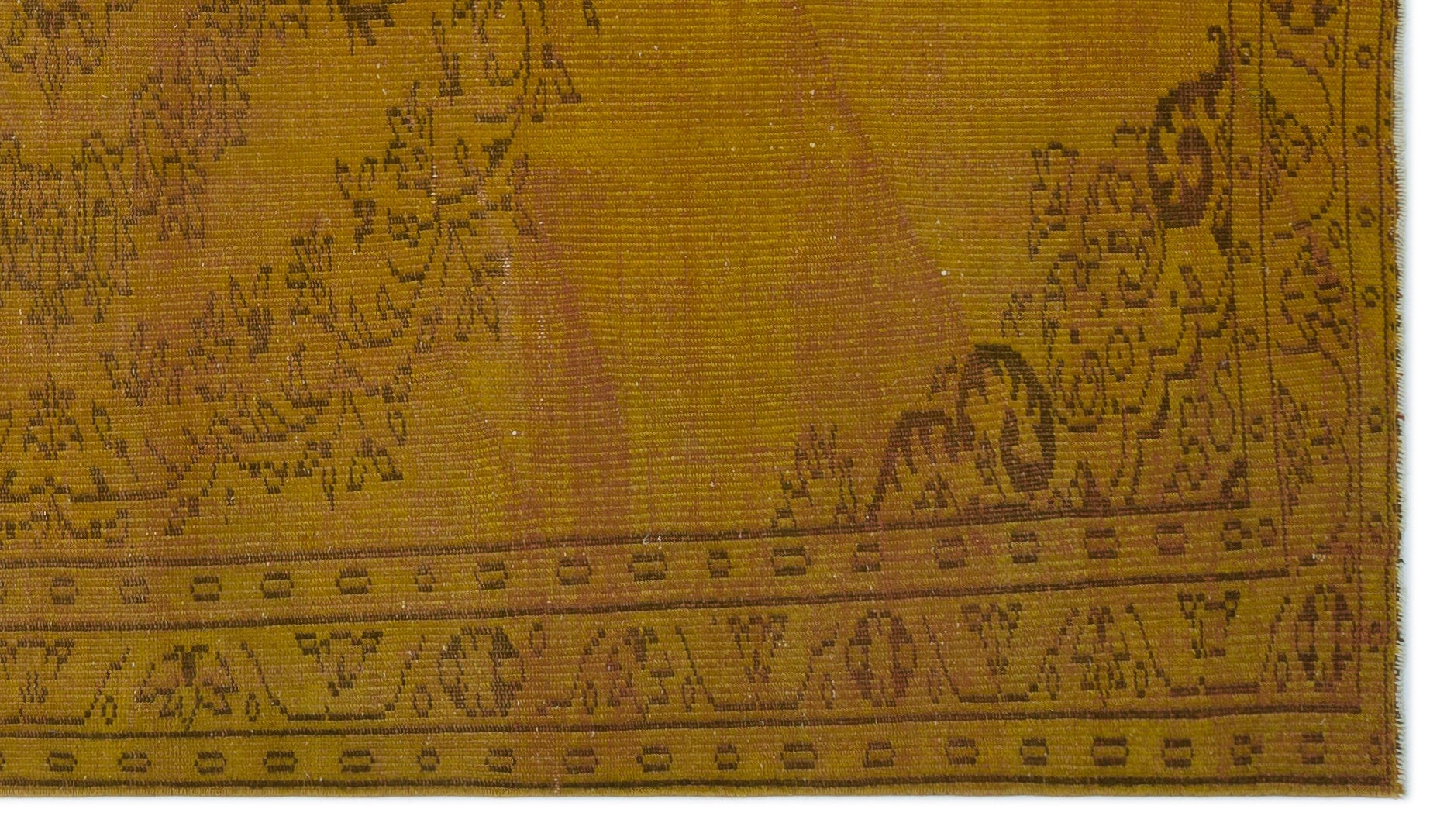 Yellow Over Dyed Vintage Rug 5'1'' x 8'10'' ft 154 x 268 cm