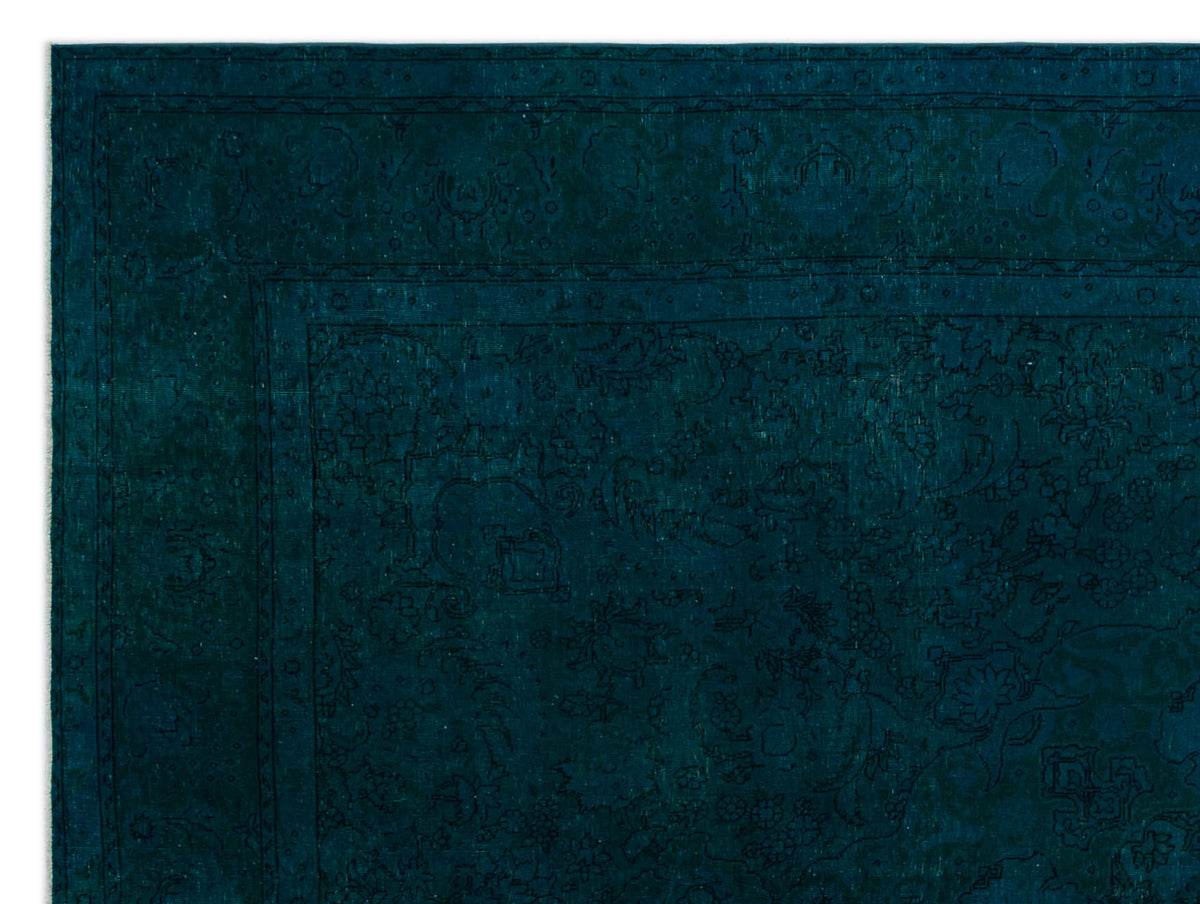 Turquoise  Over Dyed Vintage XLarge Rug 9'3'' x 12'11'' ft 283 x 394 cm