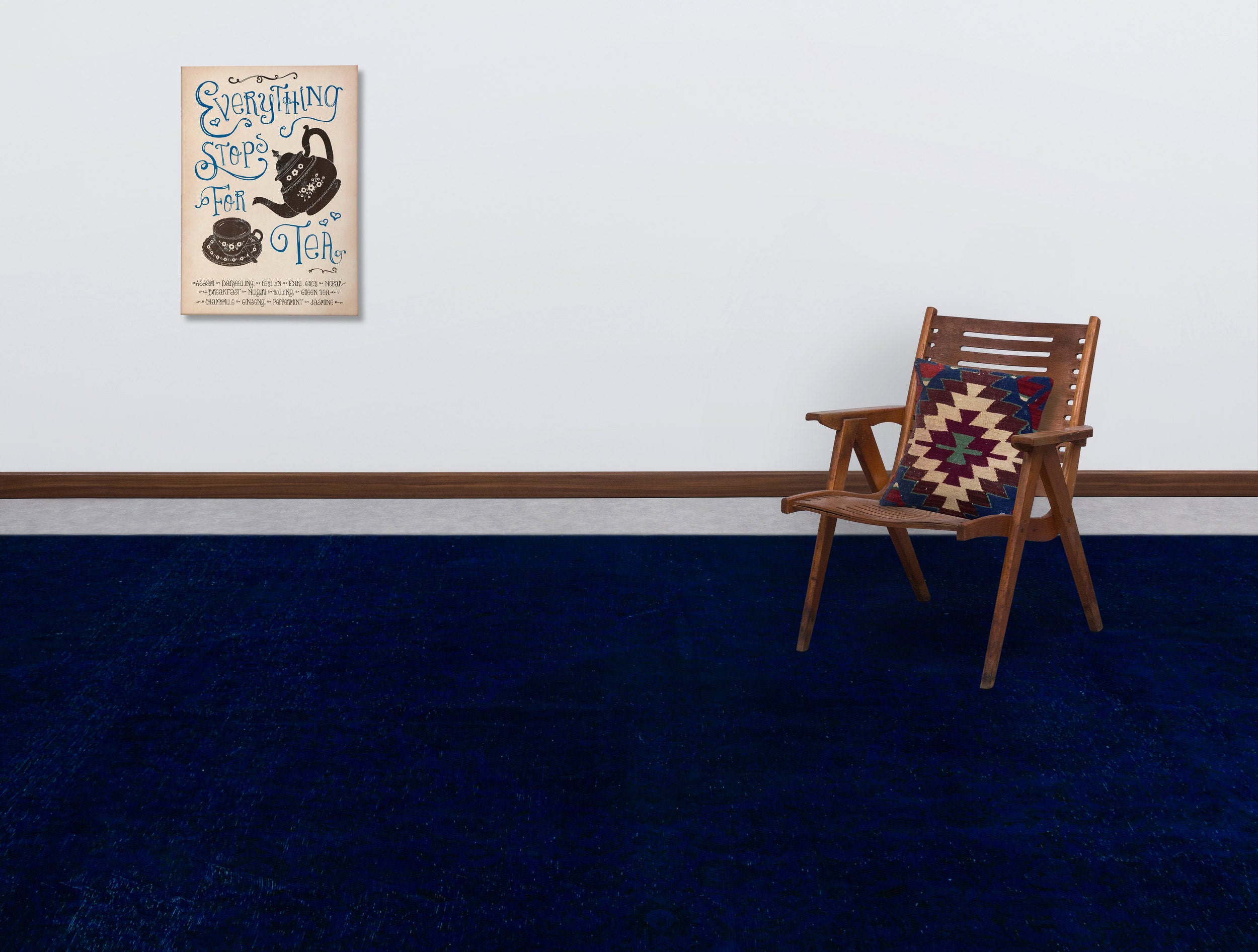 Blue Over Dyed Vintage XLarge Rug 9'3'' x 12'2'' ft 283 x 371 cm