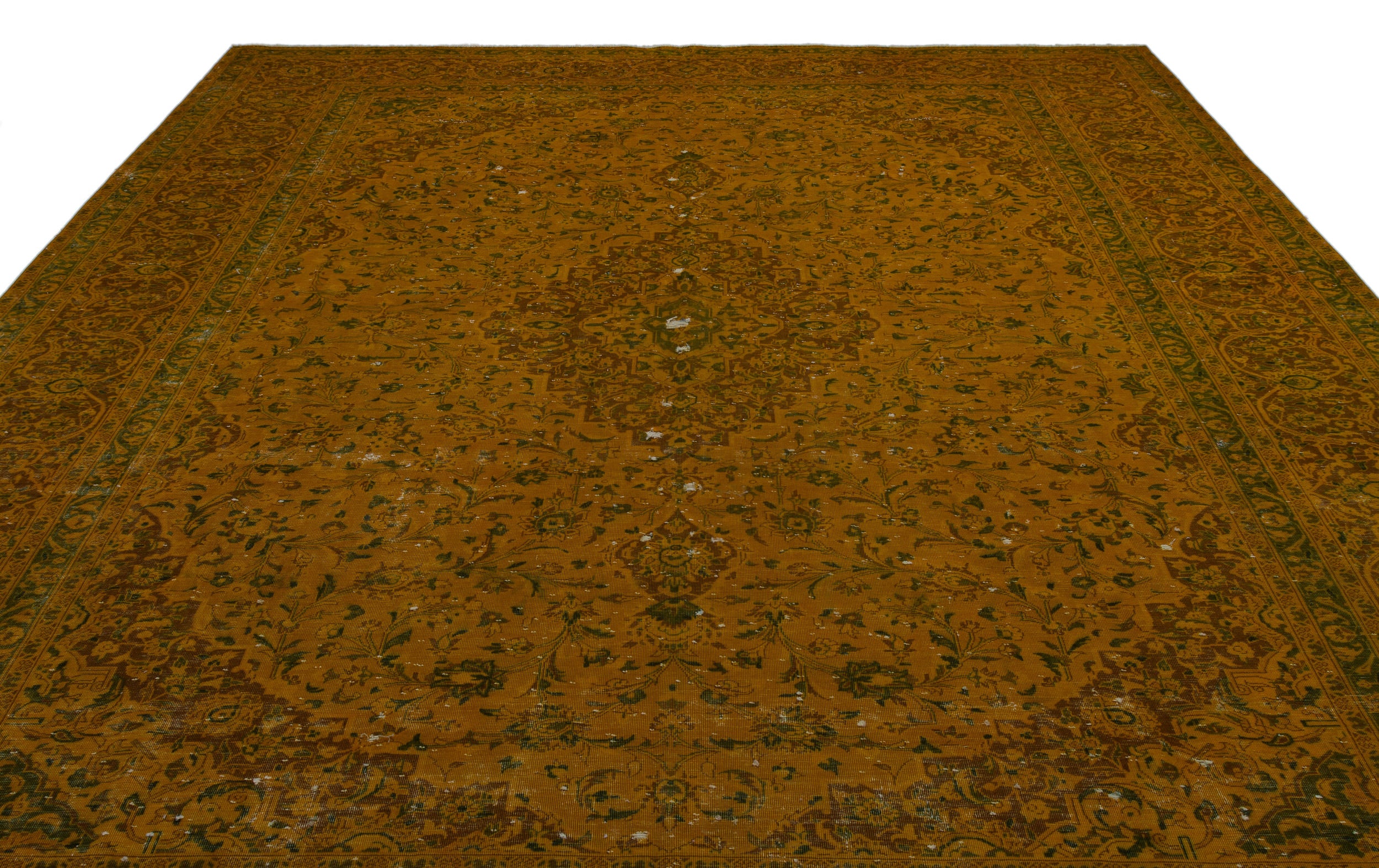 Yellow Over Dyed Vintage XLarge Rug 10'0'' x 13'7'' ft 305 x 413 cm