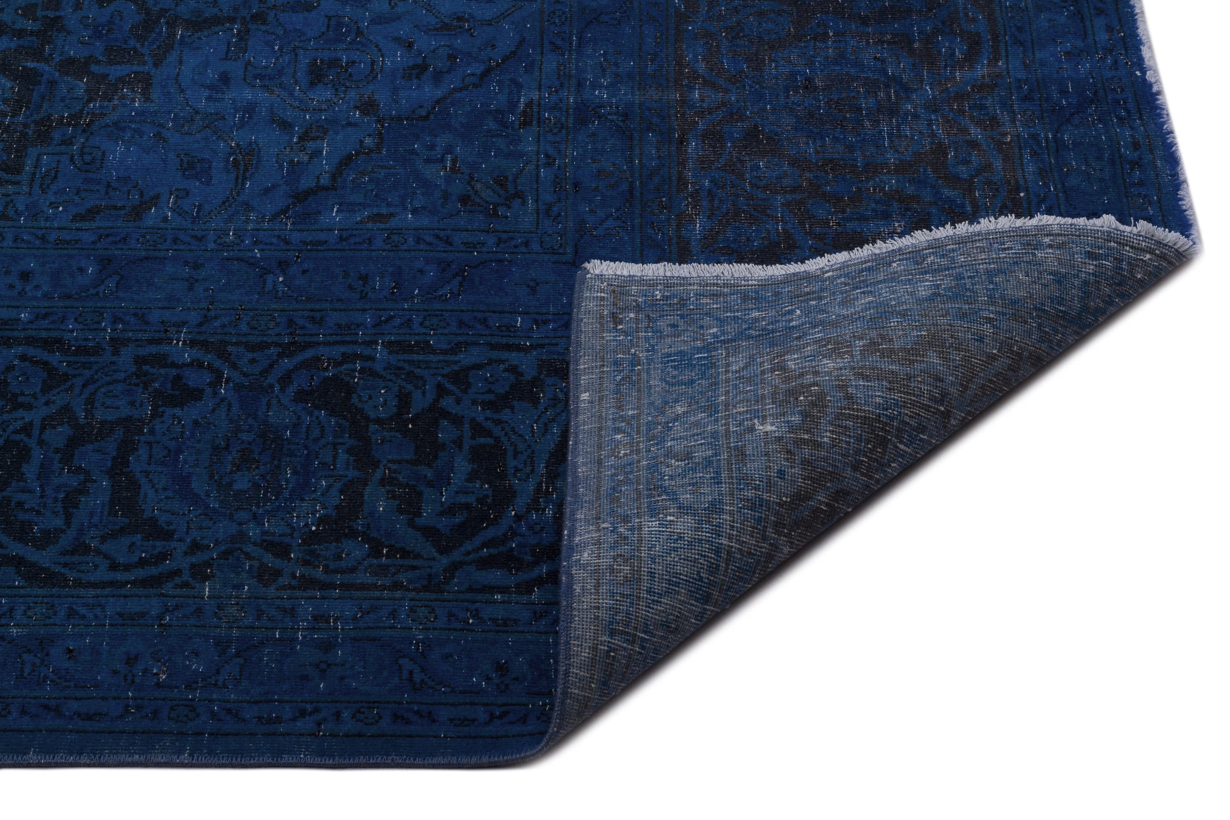 Blue Over Dyed Vintage XLarge Rug 8'7'' x 12'10'' ft 262 x 390 cm