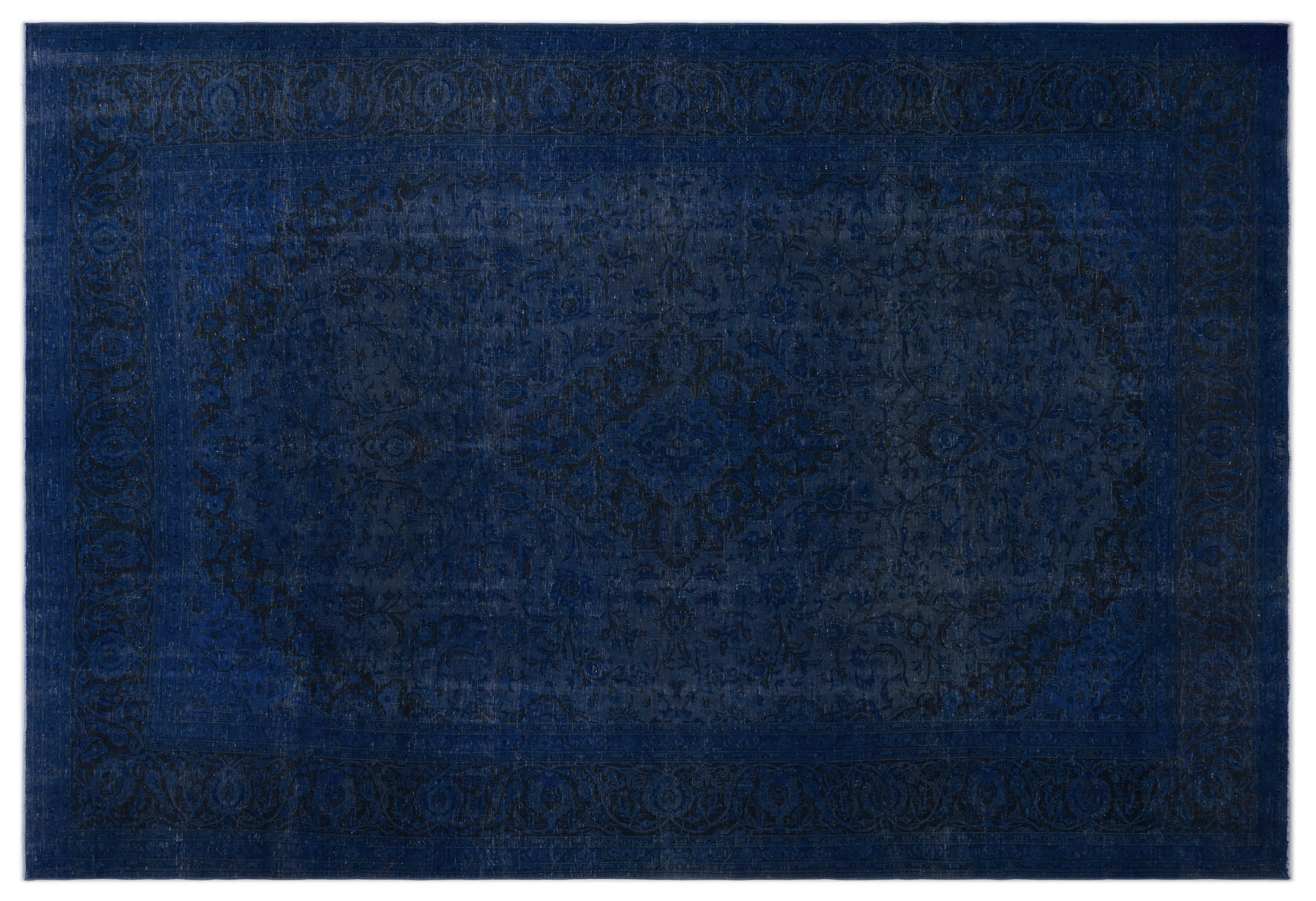 Blue Over Dyed Vintage XLarge Rug 8'7'' x 12'10'' ft 262 x 390 cm