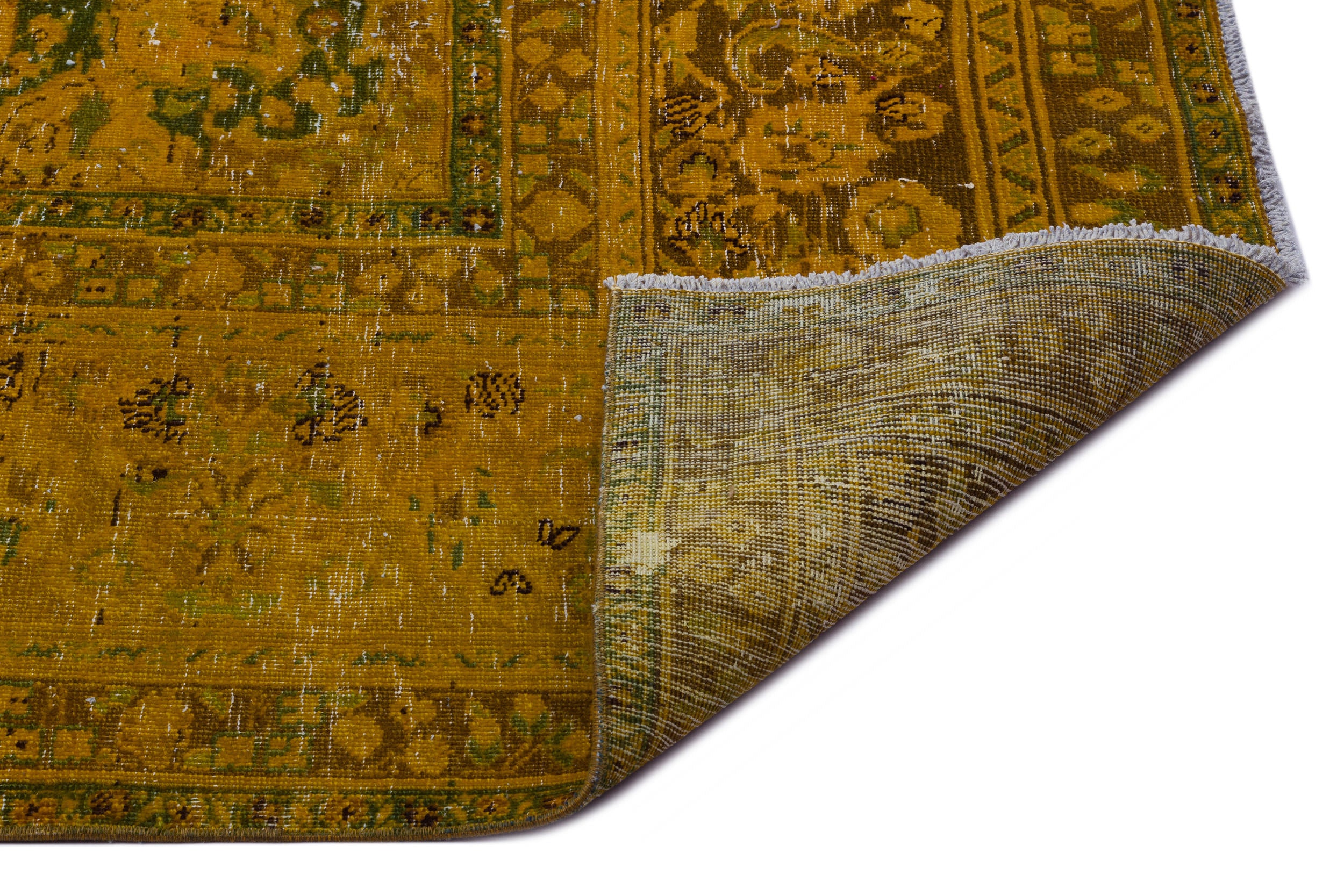 Yellow Over Dyed Vintage XLarge Rug 9'9'' x 12'6'' ft 297 x 381 cm