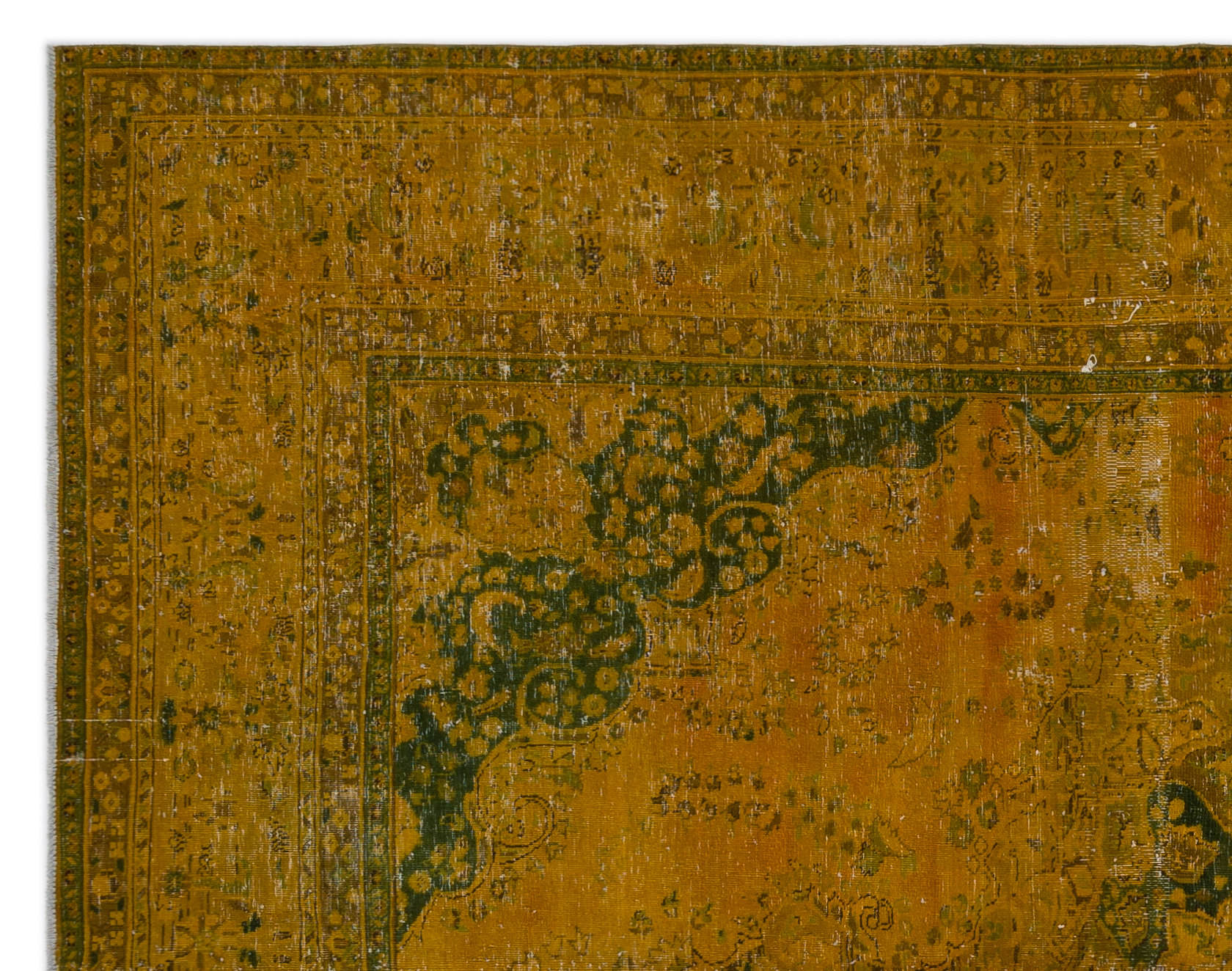 Yellow Over Dyed Vintage XLarge Rug 9'9'' x 12'6'' ft 297 x 381 cm