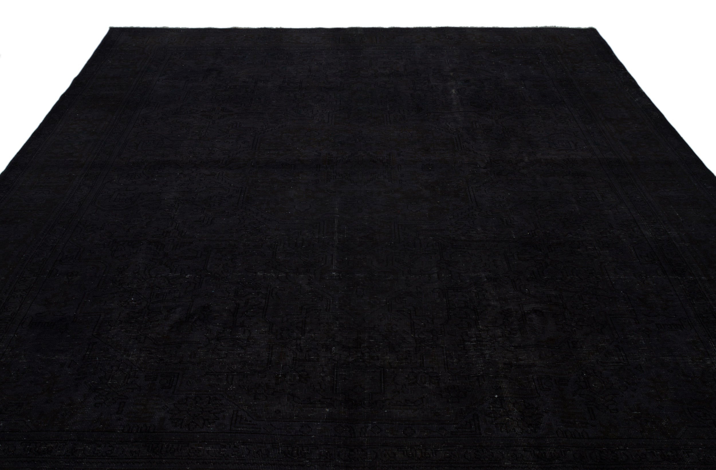Black Over Dyed Vintage XLarge Rug 9'8'' x 12'6'' ft 295 x 382 cm