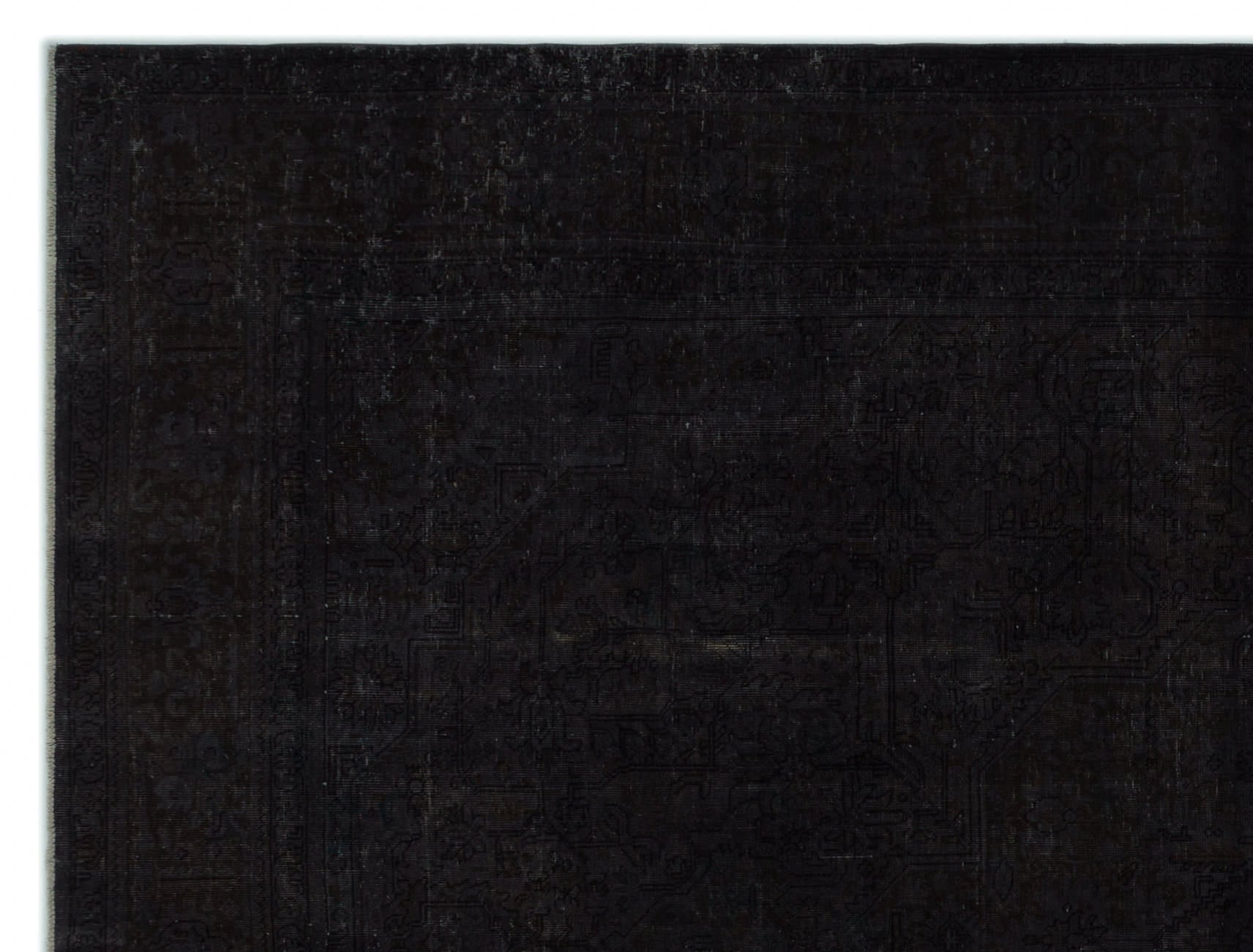 Black Over Dyed Vintage XLarge Rug 9'8'' x 12'6'' ft 295 x 382 cm