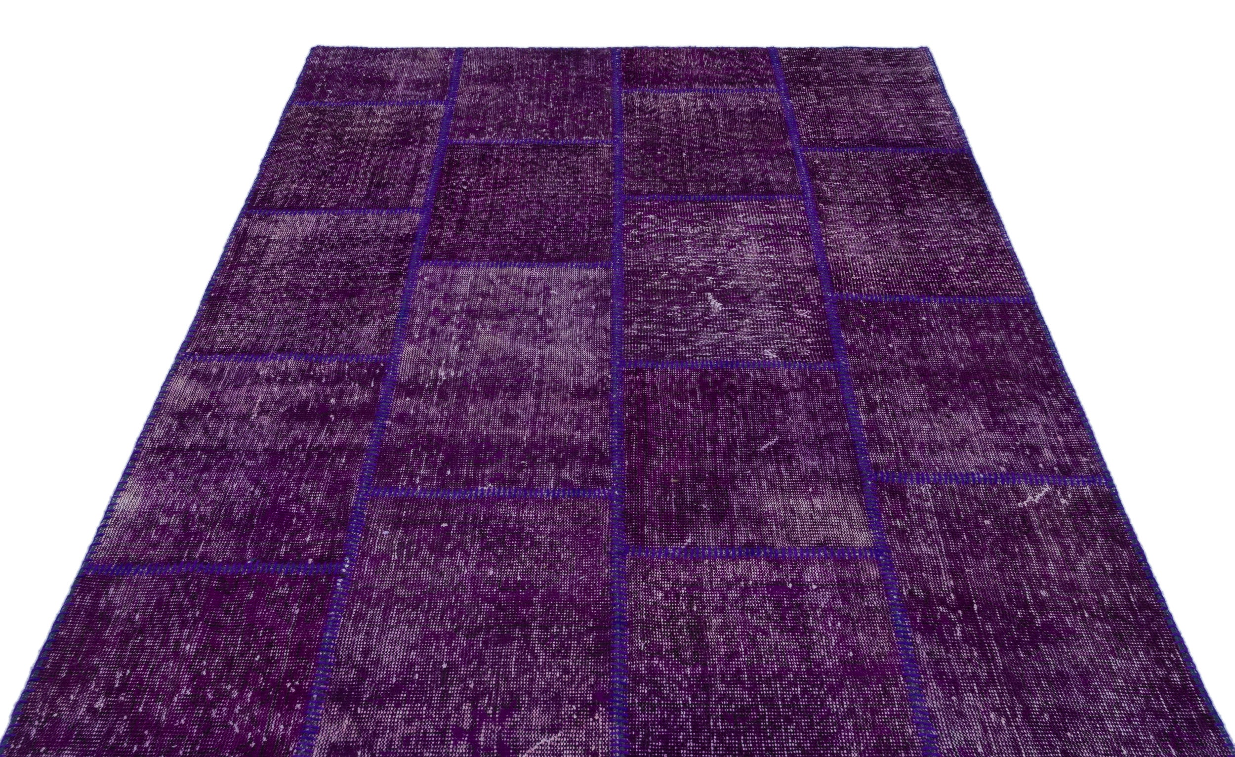 Purple Over Dyed Patchwork Unique Rug 5'3'' x 7'7'' ft 160 x 230 cm