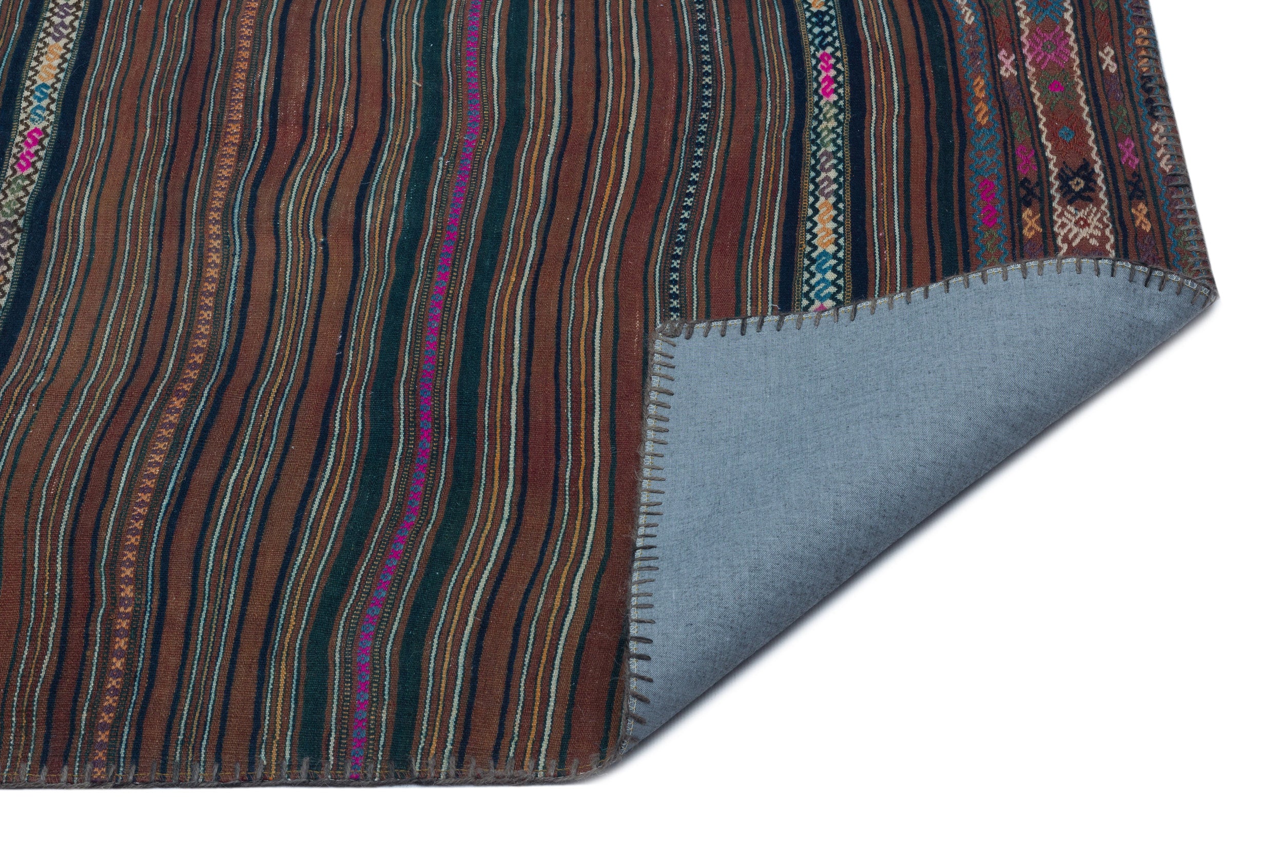 Naturel Over Dyed Kilim Patchwork Unique Rug 3'11'' x 6'5'' ft 120 x 195 cm