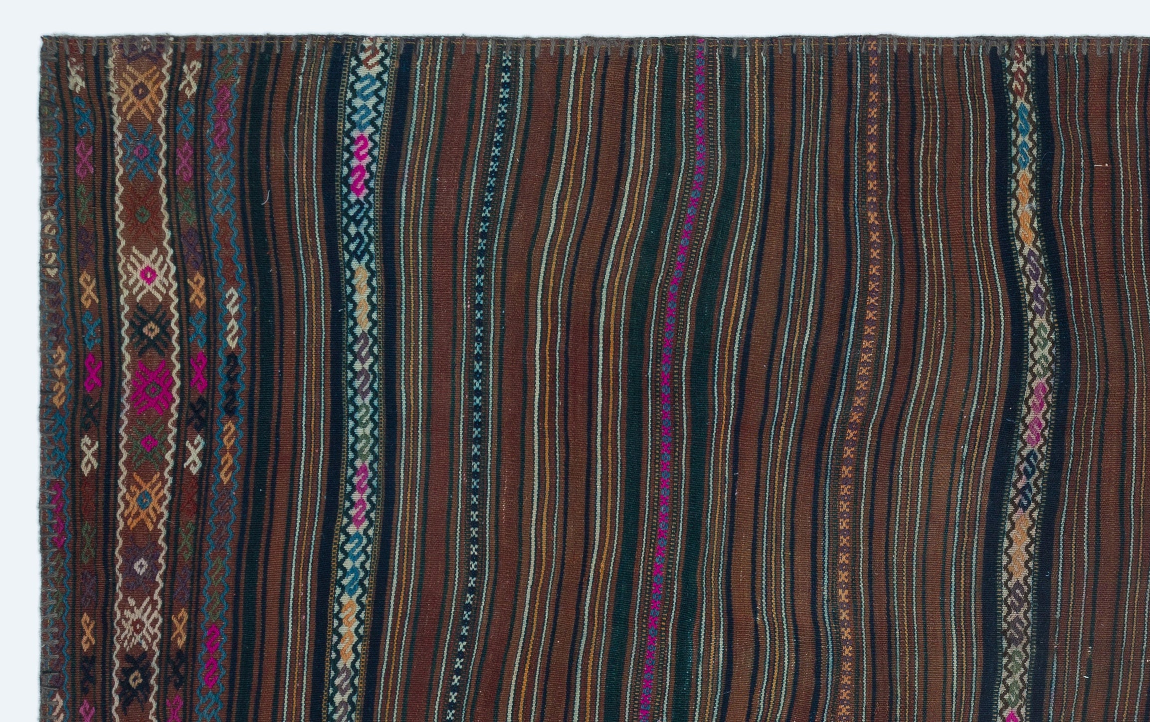 Naturel Over Dyed Kilim Patchwork Unique Rug 3'11'' x 6'5'' ft 120 x 195 cm