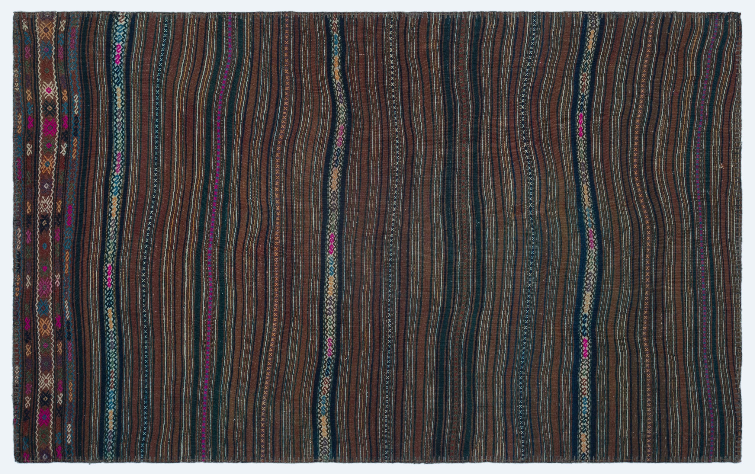 Naturel Over Dyed Kilim Patchwork Unique Rug 3'11'' x 6'5'' ft 120 x 195 cm