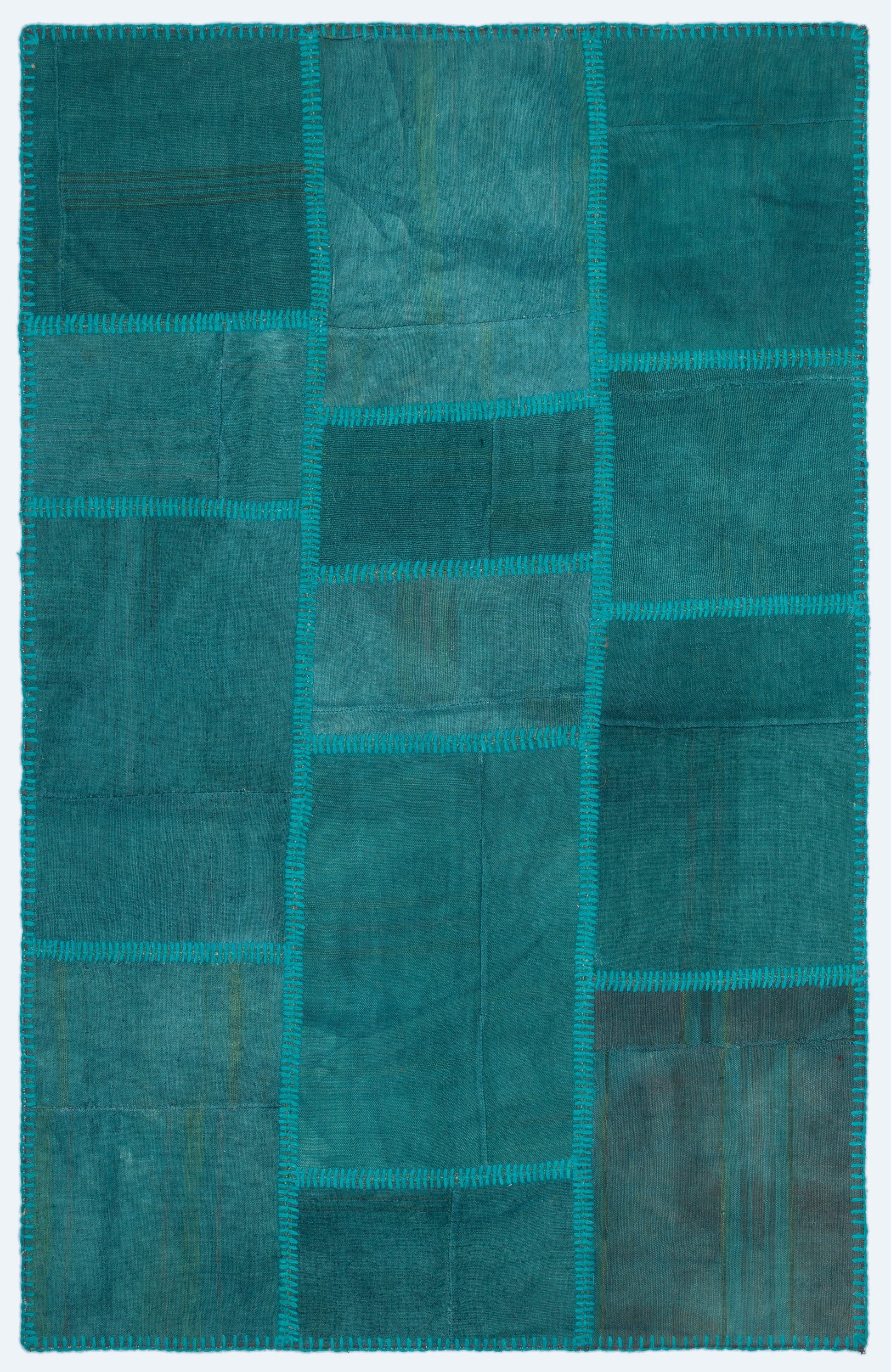 Mixed Over Dyed Kilim Patchwork Unique Rug 3'9'' x 5'11'' ft 115 x 180 cm