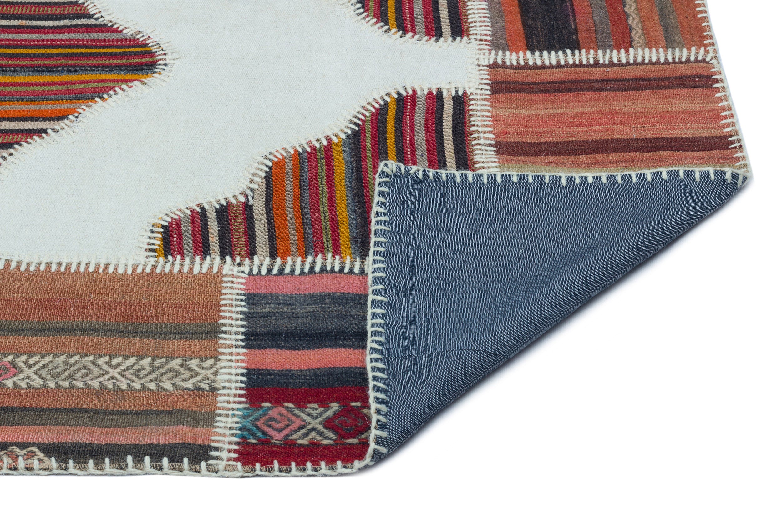 Naturel Over Dyed Kilim Patchwork Unique Rug 4'3'' x 5'11'' ft 130 x 180 cm