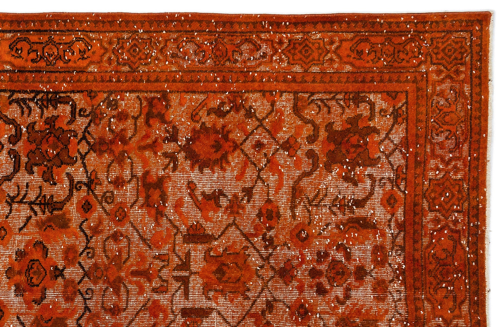 Orange Over Dyed Carved Rug 5'5'' x 8'9'' ft 165 x 266 cm