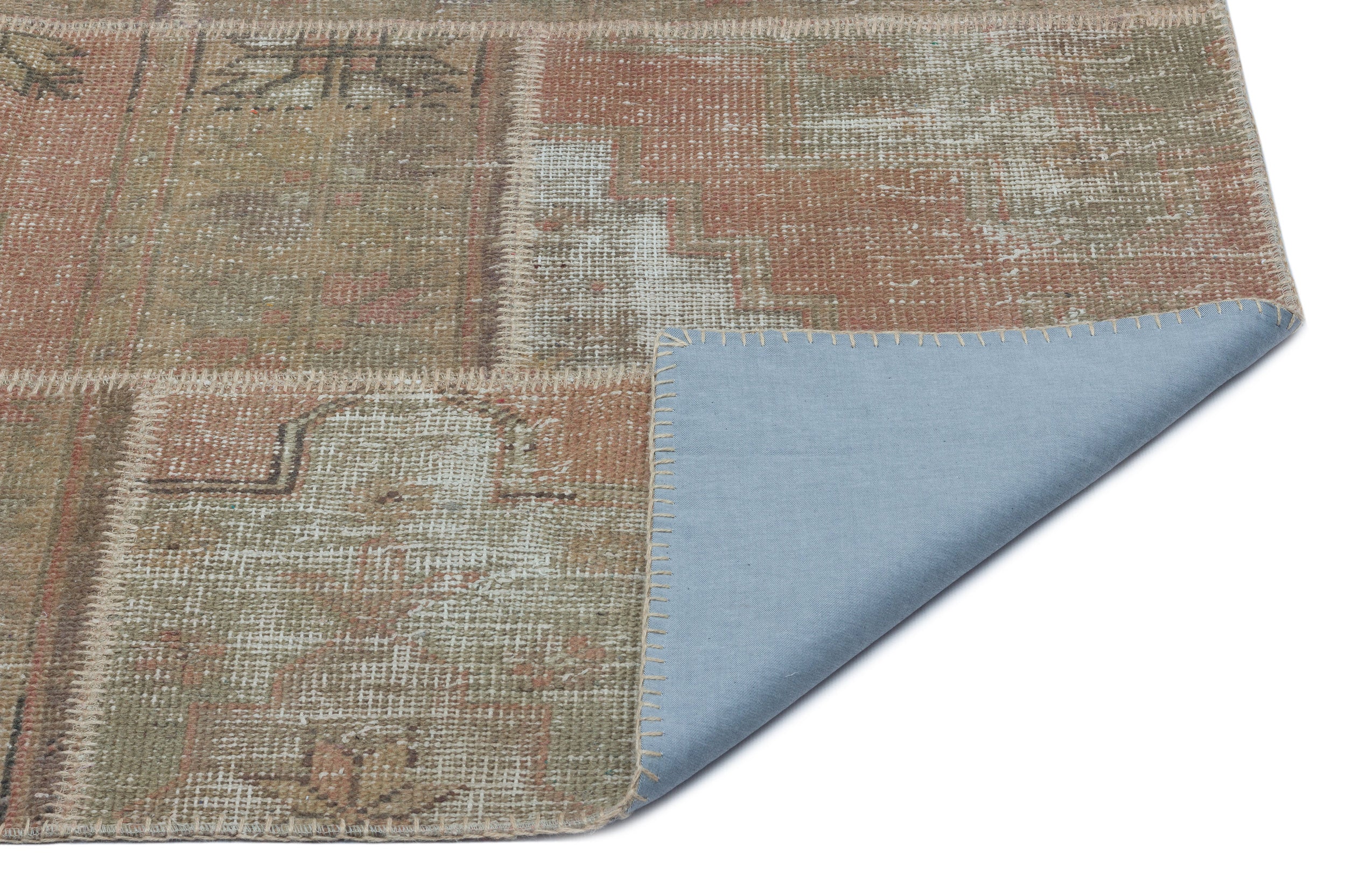 Beige Over Dyed Patchwork Unique Rug 3'11'' x 5'11'' ft 120 x 180 cm