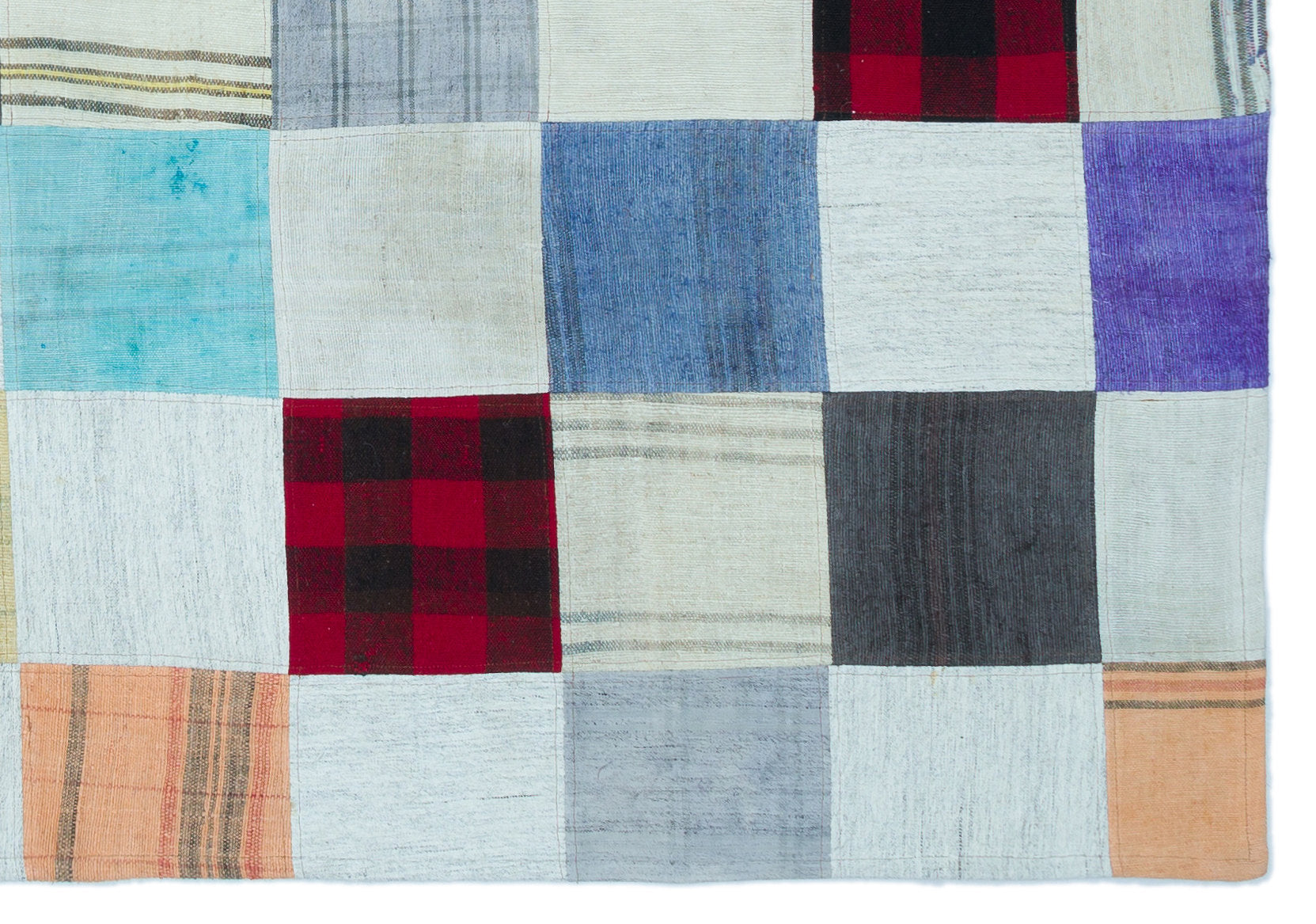 Mixed Over Dyed Kilim Patchwork Unique Rug 5'3'' x 7'6'' ft 160 x 228 cm