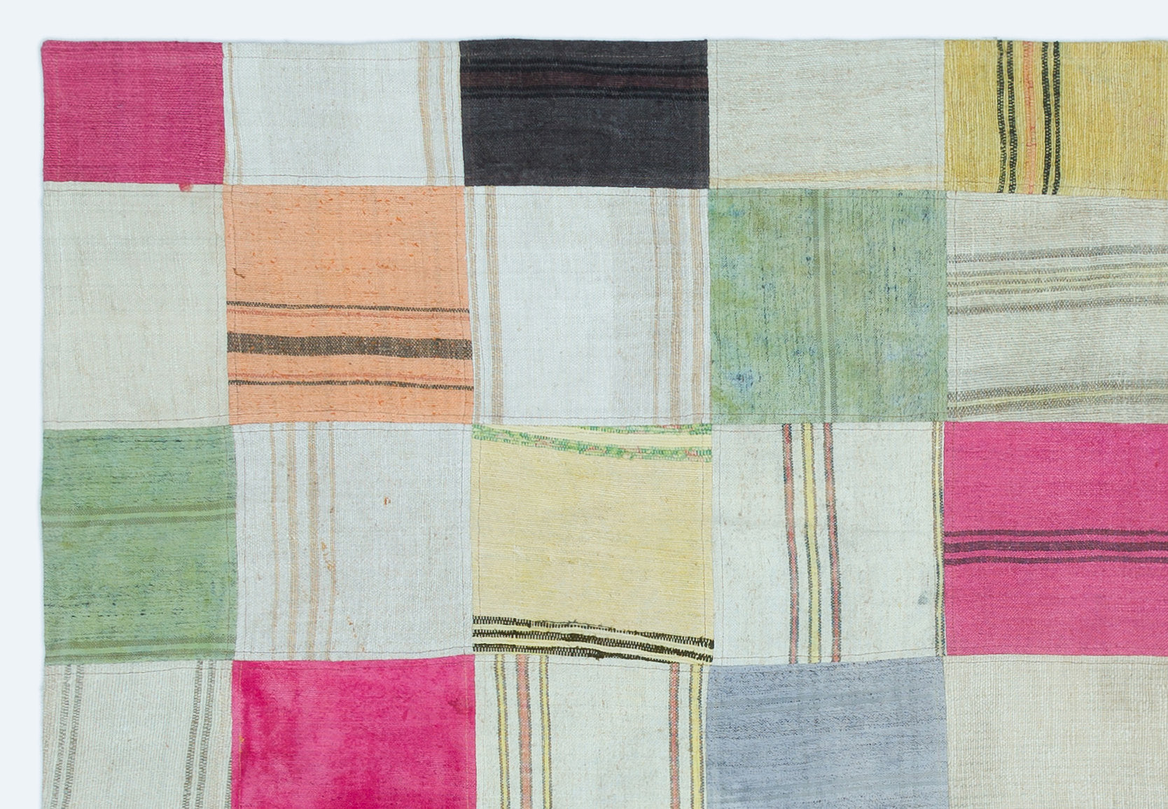 Mixed Over Dyed Kilim Patchwork Unique Rug 5'3'' x 7'6'' ft 160 x 228 cm