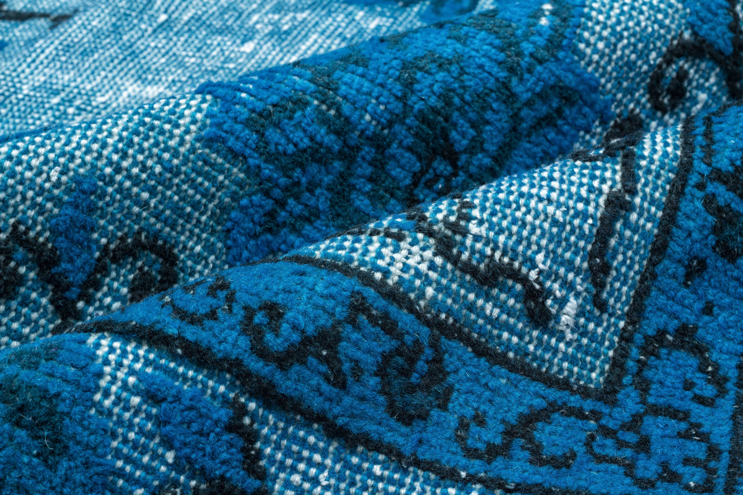 Turquoise  Over Dyed Carved Rug 5'5'' x 8'10'' ft 164 x 268 cm