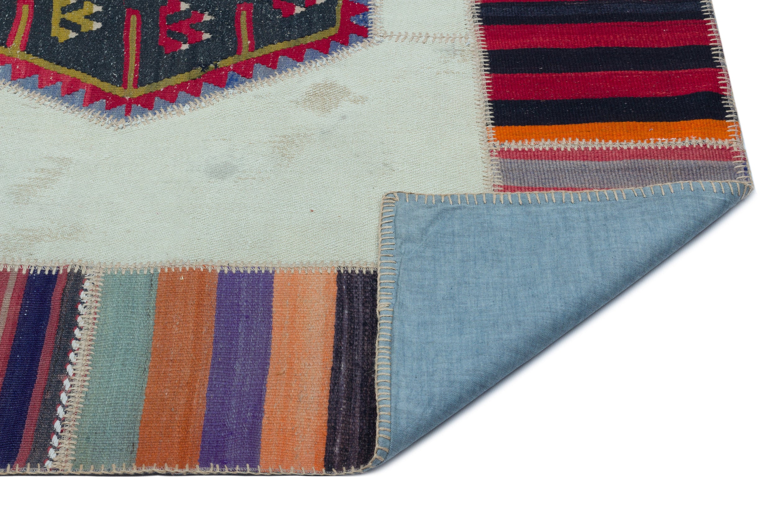 Naturel Over Dyed Kilim Patchwork Unique Rug 5'6'' x 7'9'' ft 167 x 235 cm