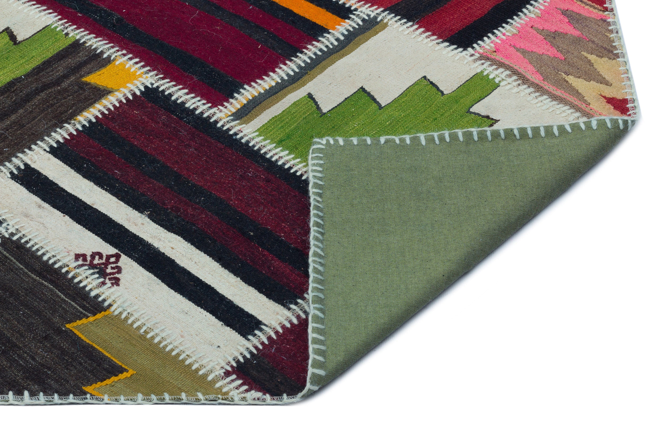 Naturel Over Dyed Kilim Patchwork Unique Rug 4'12'' x 7'10'' ft 152 x 240 cm