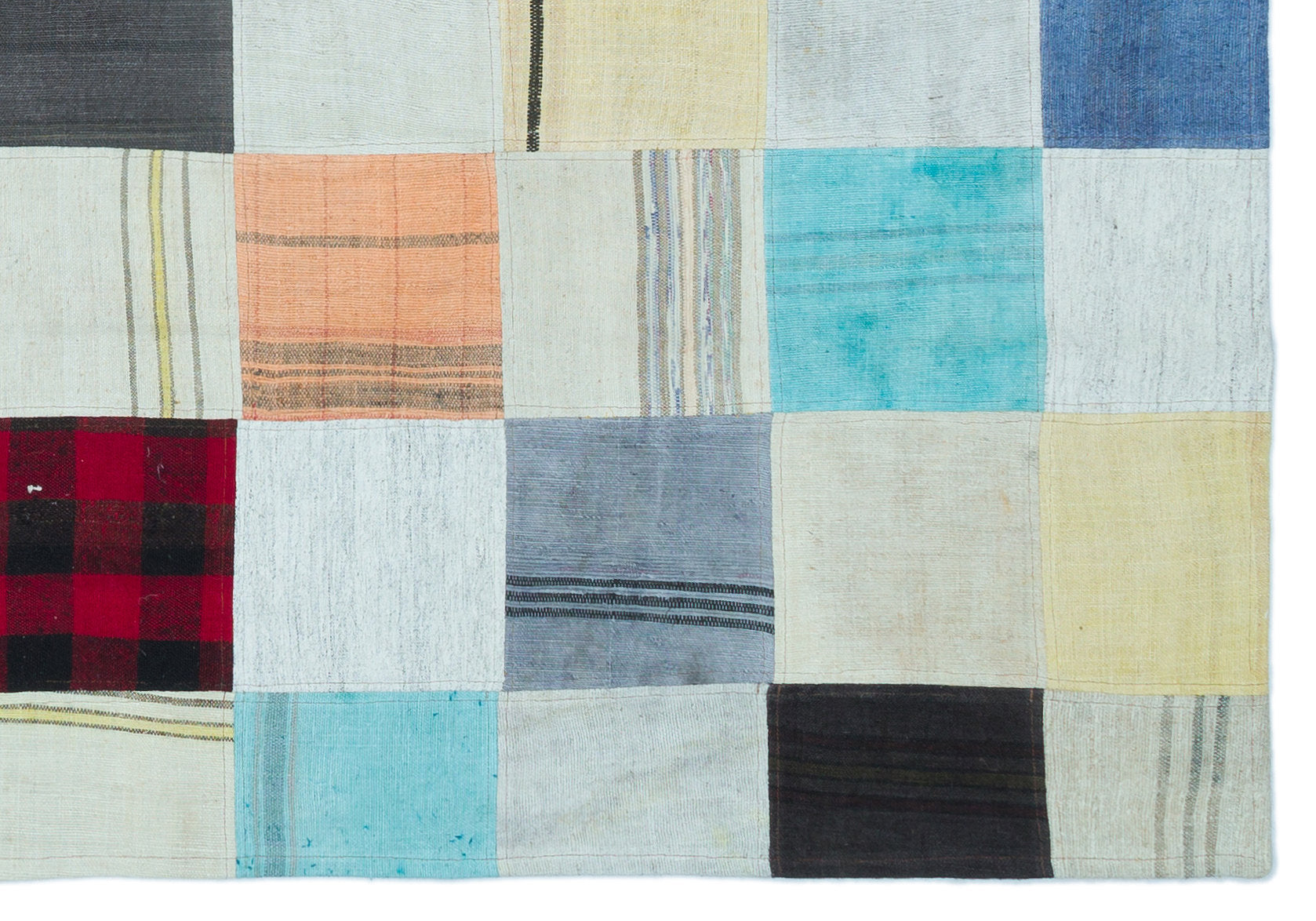 Mixed Over Dyed Kilim Patchwork Unique Rug 5'3'' x 7'7'' ft 159 x 230 cm