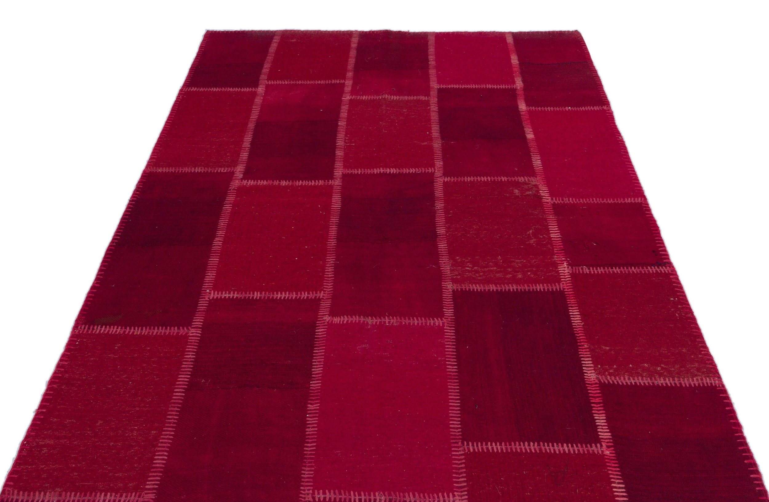 Mixed Over Dyed Kilim Patchwork Unique Rug 4'12'' x 7'7'' ft 152 x 232 cm