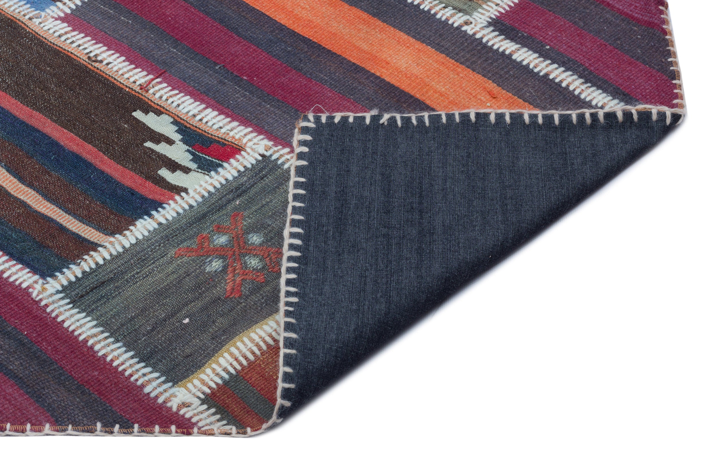 Naturel Over Dyed Kilim Patchwork Unique Rug 4'11'' x 7'10'' ft 150 x 238 cm