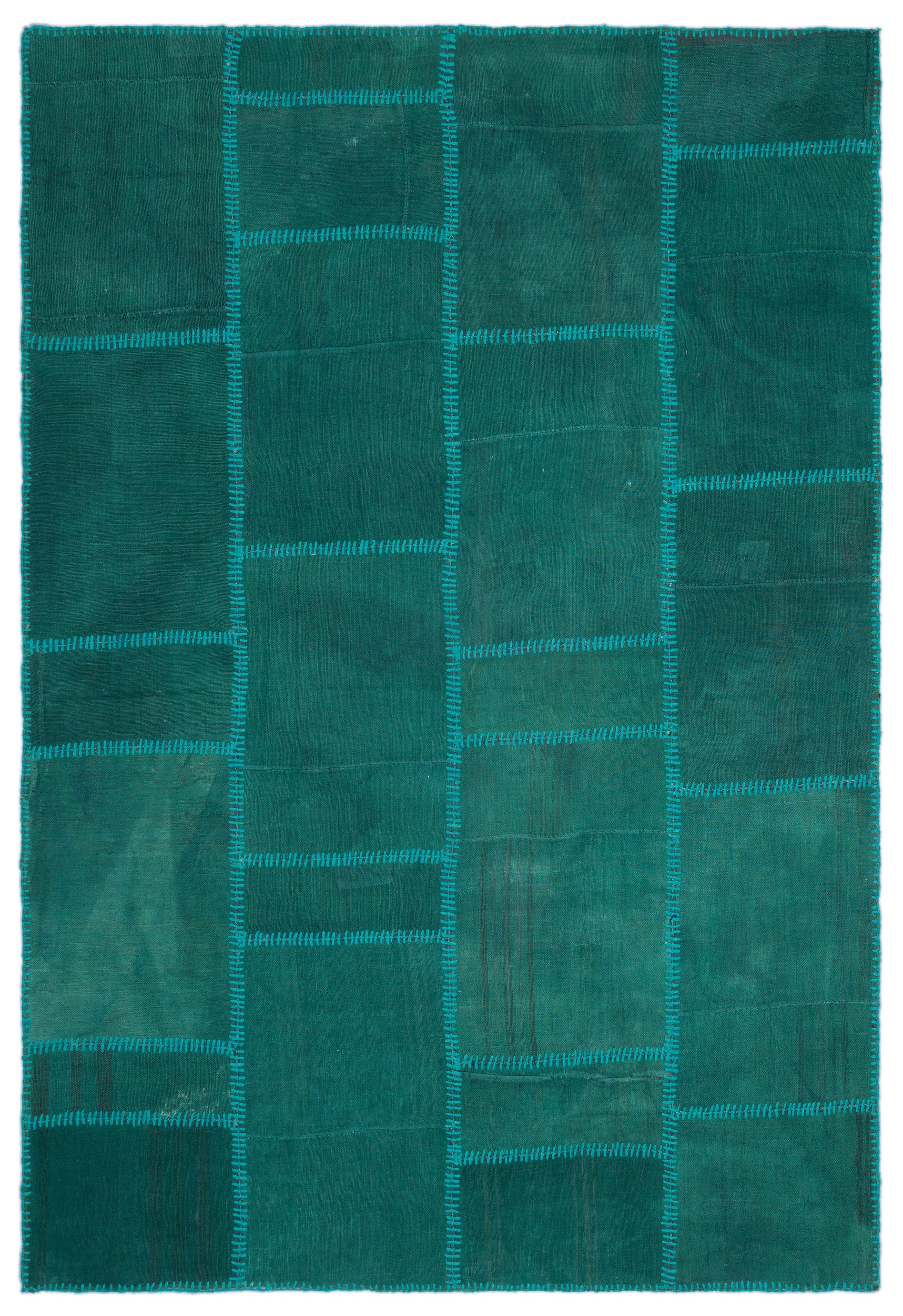 Mixed Over Dyed Kilim Patchwork Unique Rug 5'3'' x 7'8'' ft 159 x 233 cm