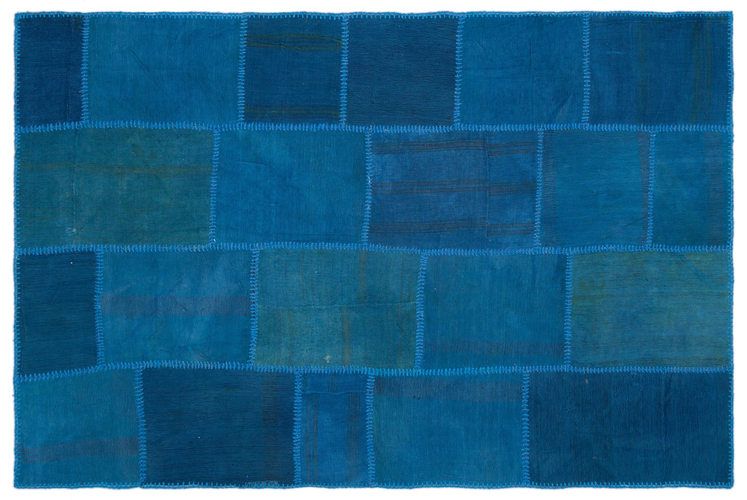 Mixed Over Dyed Kilim Patchwork Unique Rug 5'1'' x 7'7'' ft 155 x 230 cm