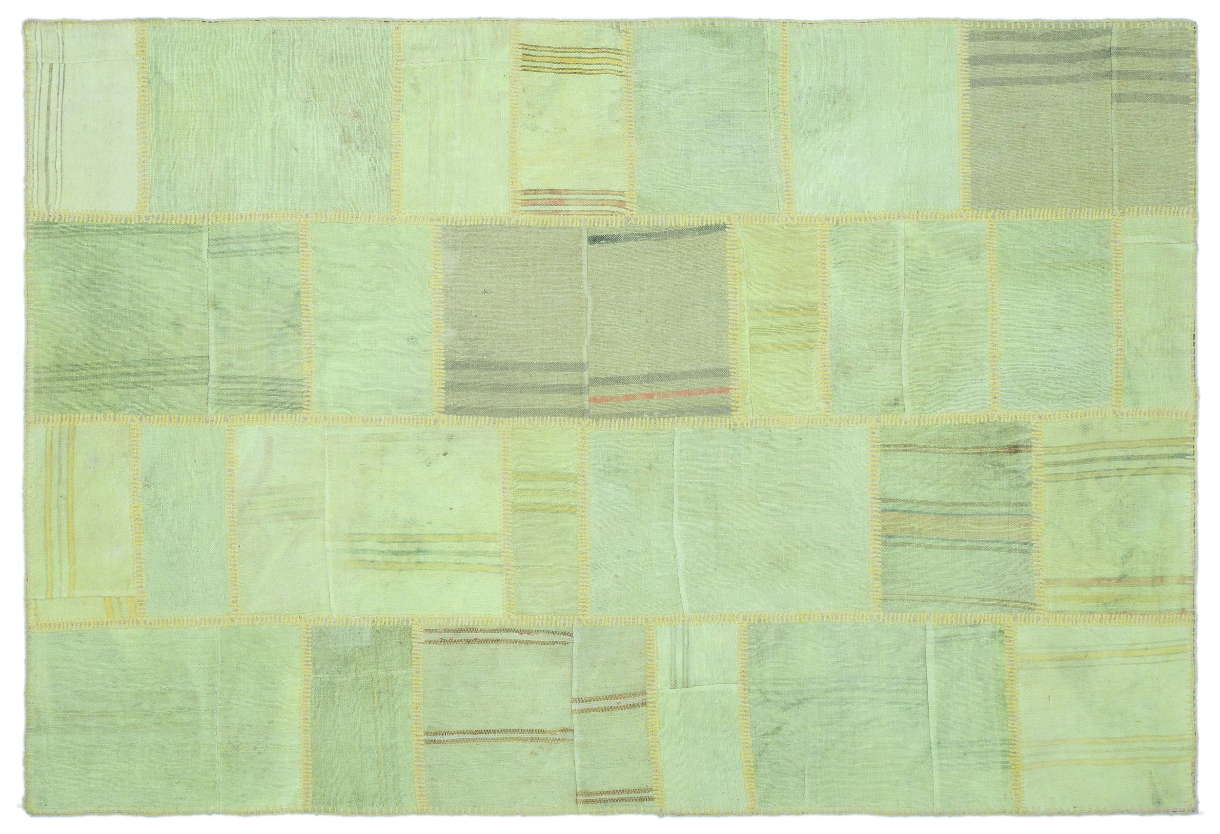 Mixed Over Dyed Kilim Patchwork Unique Rug 5'2'' x 7'8'' ft 158 x 234 cm