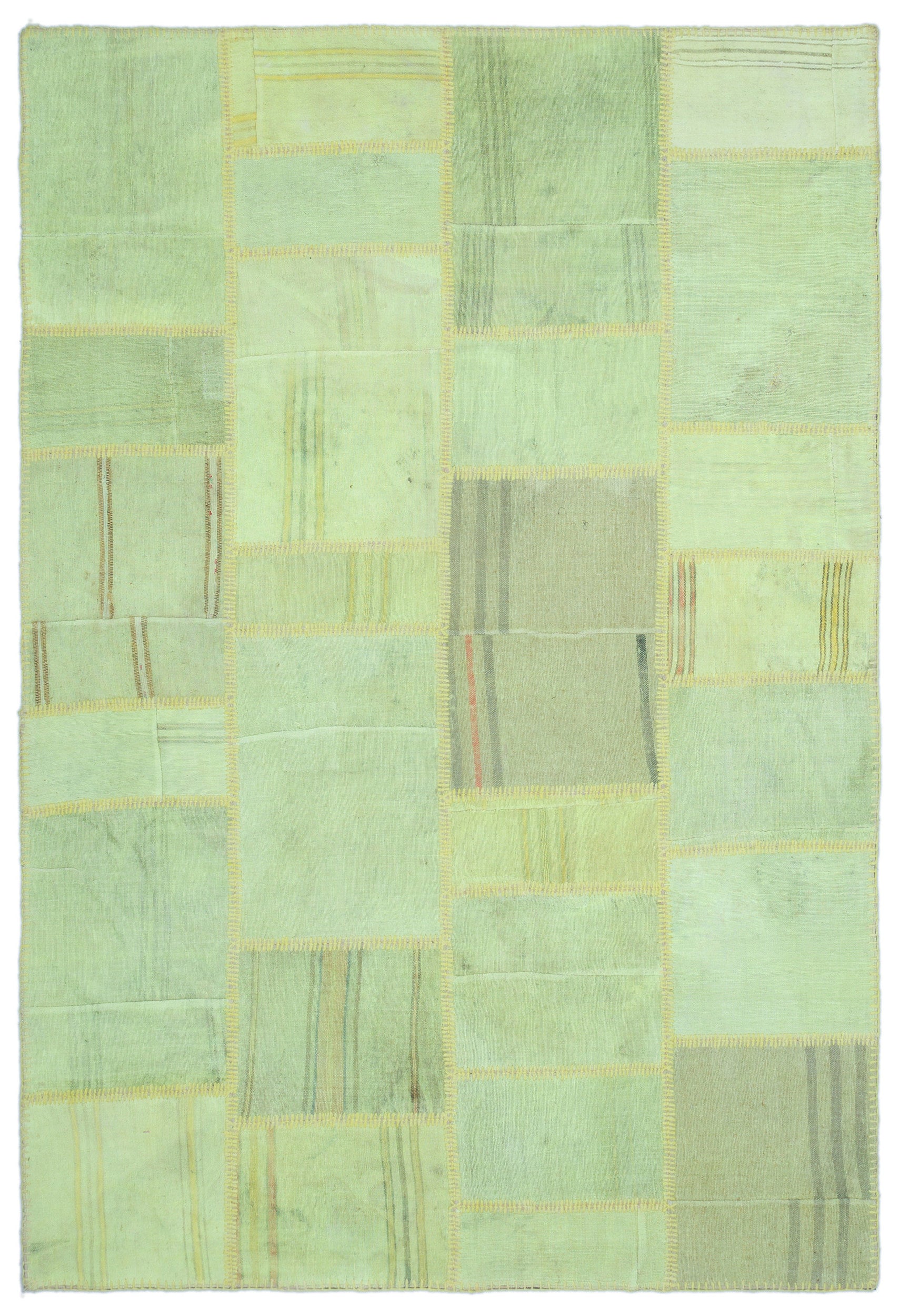 Mixed Over Dyed Kilim Patchwork Unique Rug 5'2'' x 7'8'' ft 158 x 234 cm