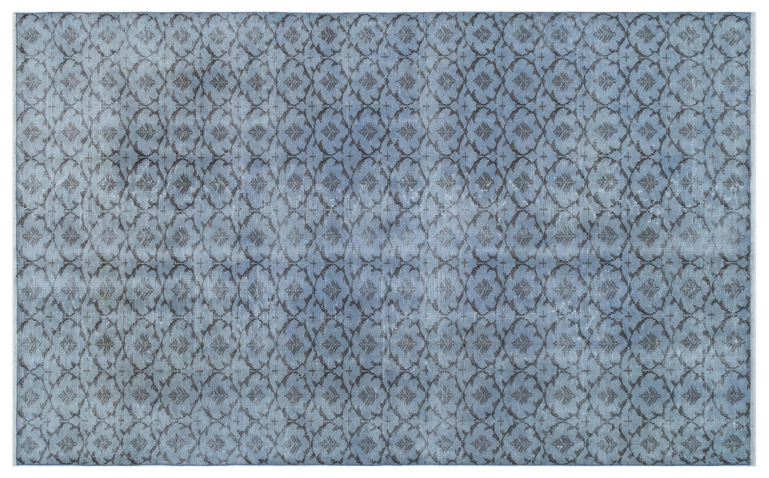 Blue Over Dyed Vintage Rug 6'1'' x 9'7'' ft 186 x 292 cm