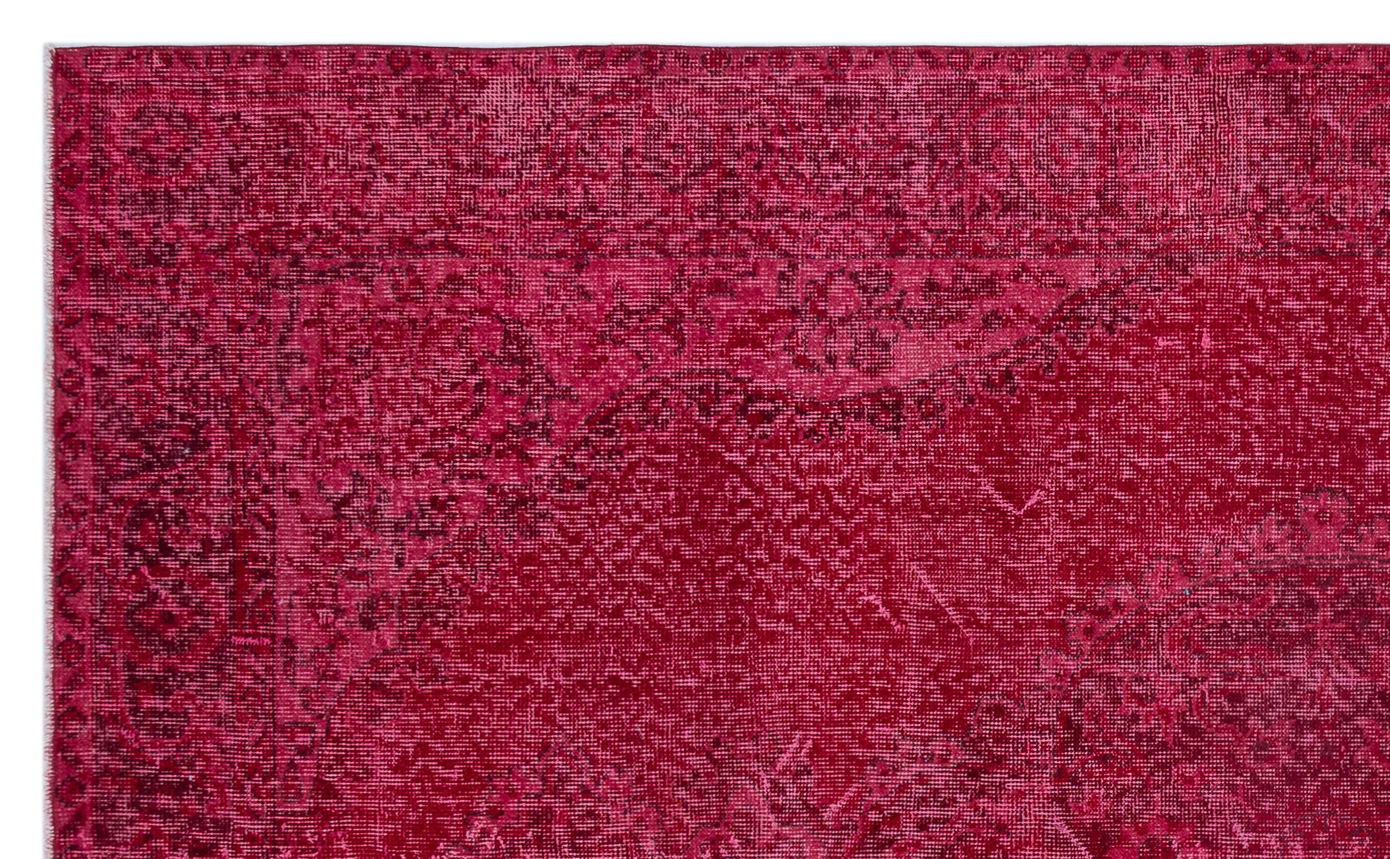 Red Over Dyed Vintage Rug 5'7'' x 9'2'' ft 170 x 280 cm