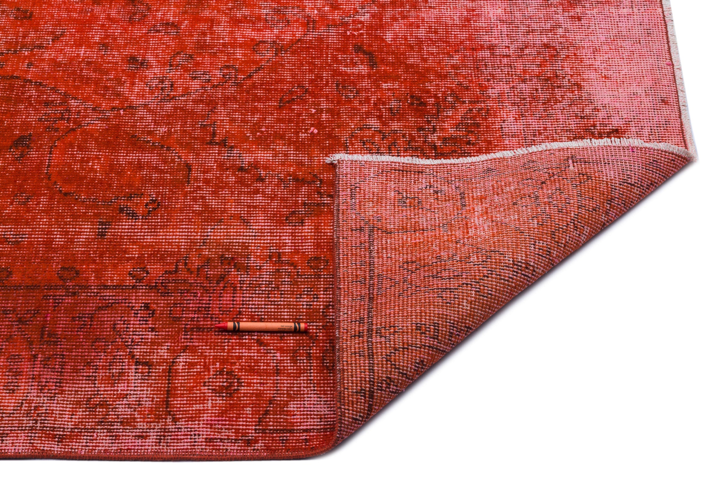 Orange Over Dyed Vintage Rug 5'5'' x 8'9'' ft 165 x 266 cm