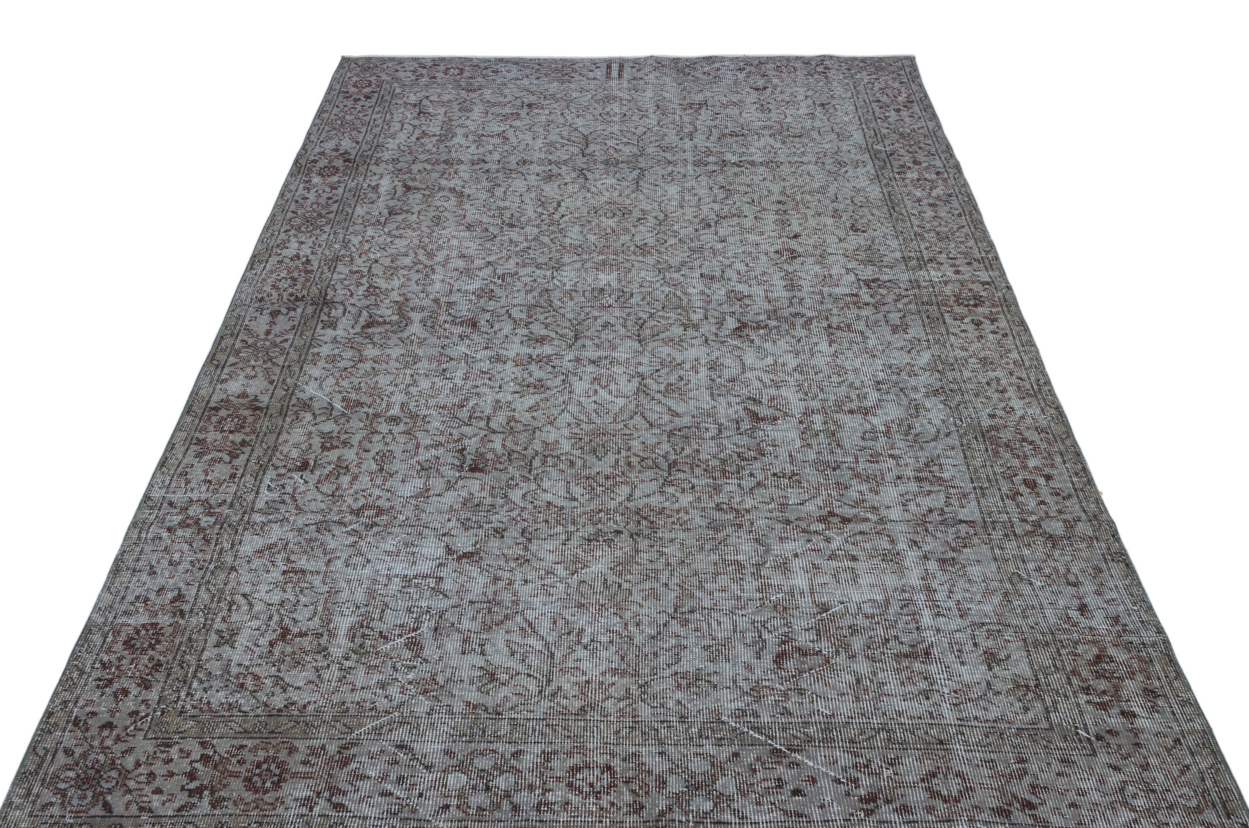 Blue Over Dyed Vintage Rug 5'4'' x 8'6'' ft 163 x 259 cm