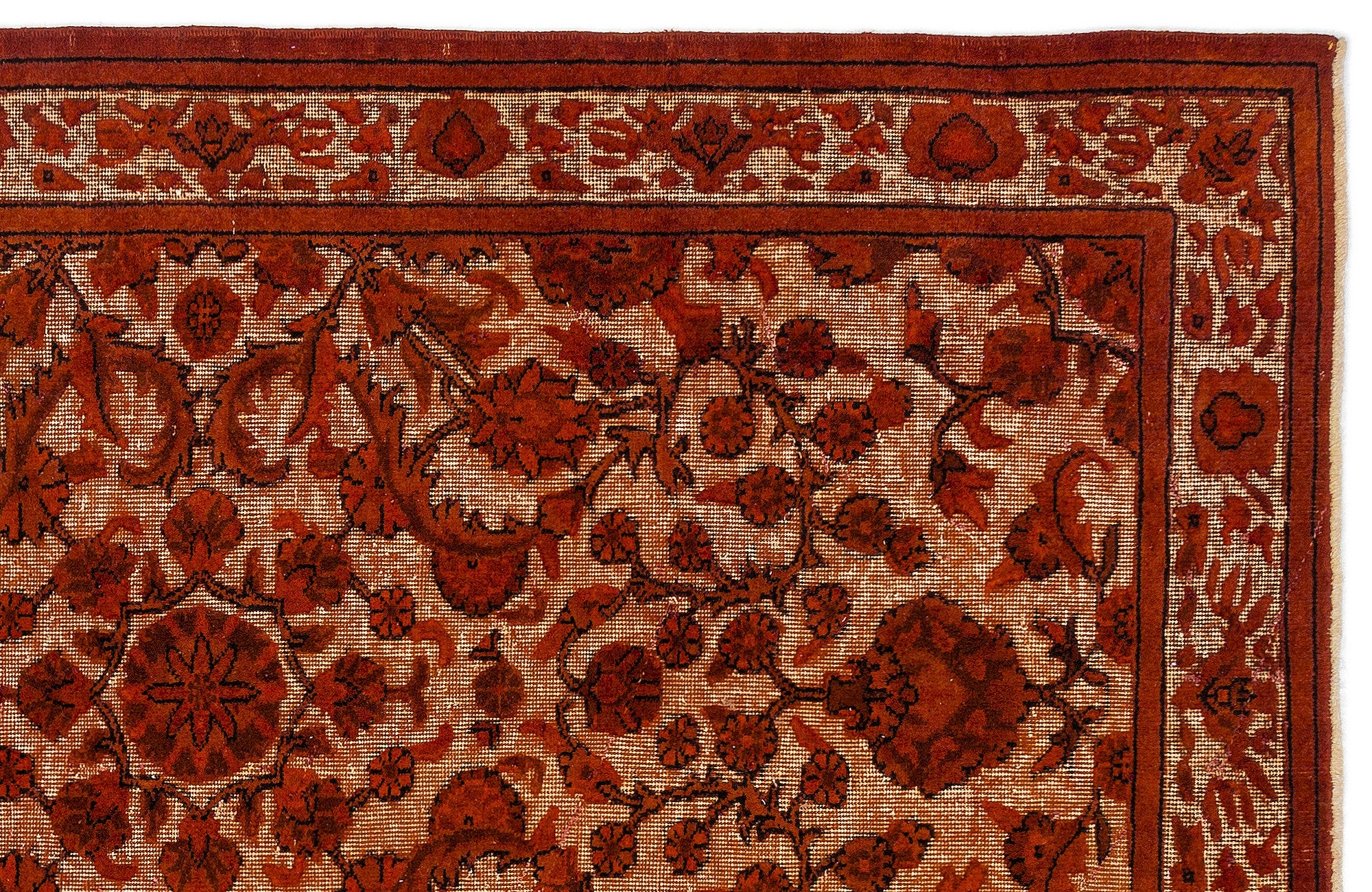 Orange Over Dyed Carved Rug 4'9'' x 8'2'' ft 145 x 248 cm