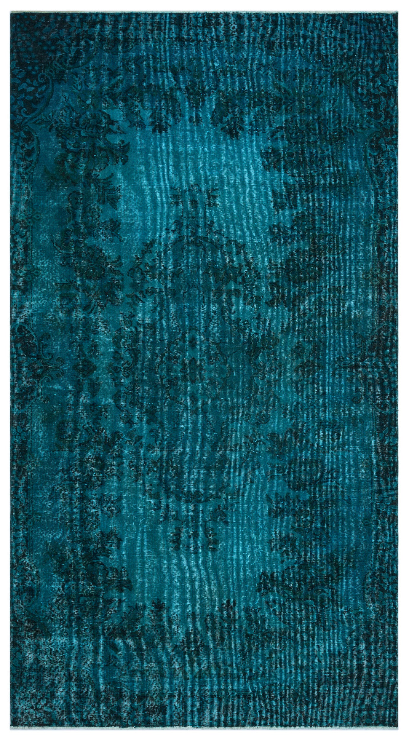 Retro Over Dyed Vintage Rug 5'1'' x 9'3'' ft 155 x 283 cm