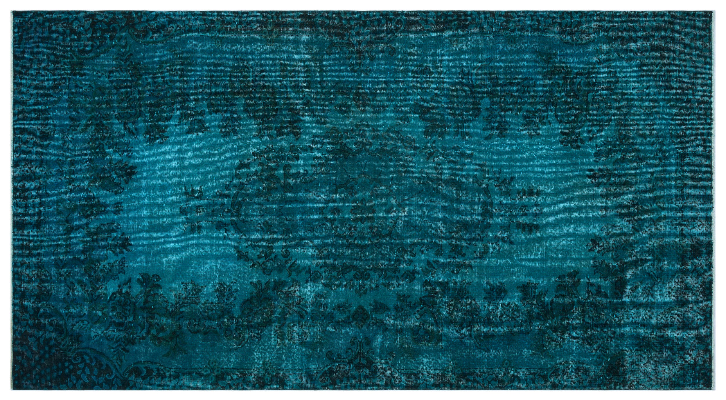 Retro Over Dyed Vintage Rug 5'1'' x 9'3'' ft 155 x 283 cm