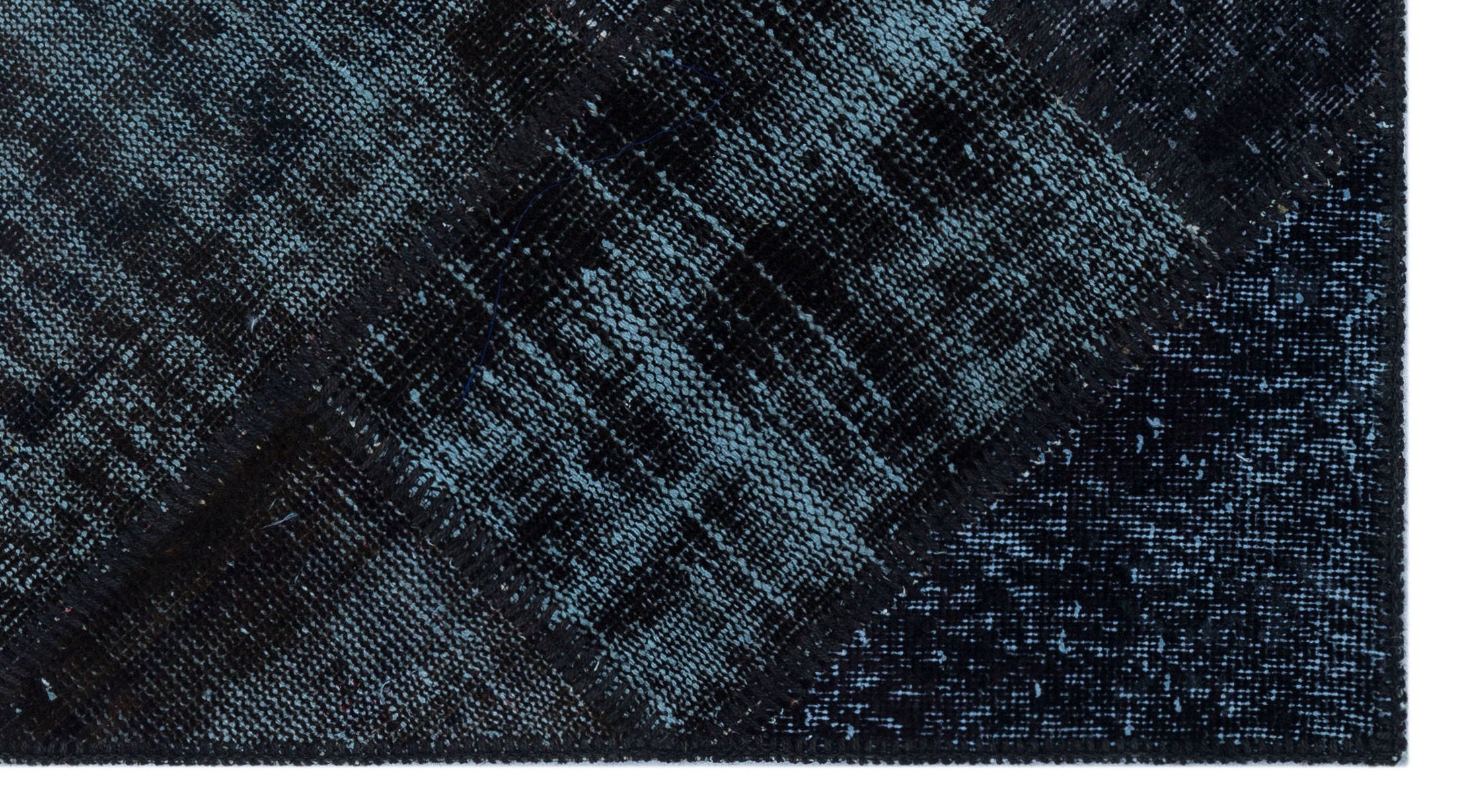 Black Over Dyed Patchwork Unique Rug 2'7'' x 4'11'' ft 80 x 150 cm