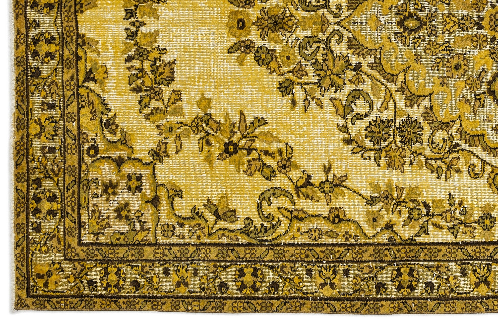 Yellow Over Dyed Carved Rug 5'7'' x 9'7'' ft 170 x 293 cm