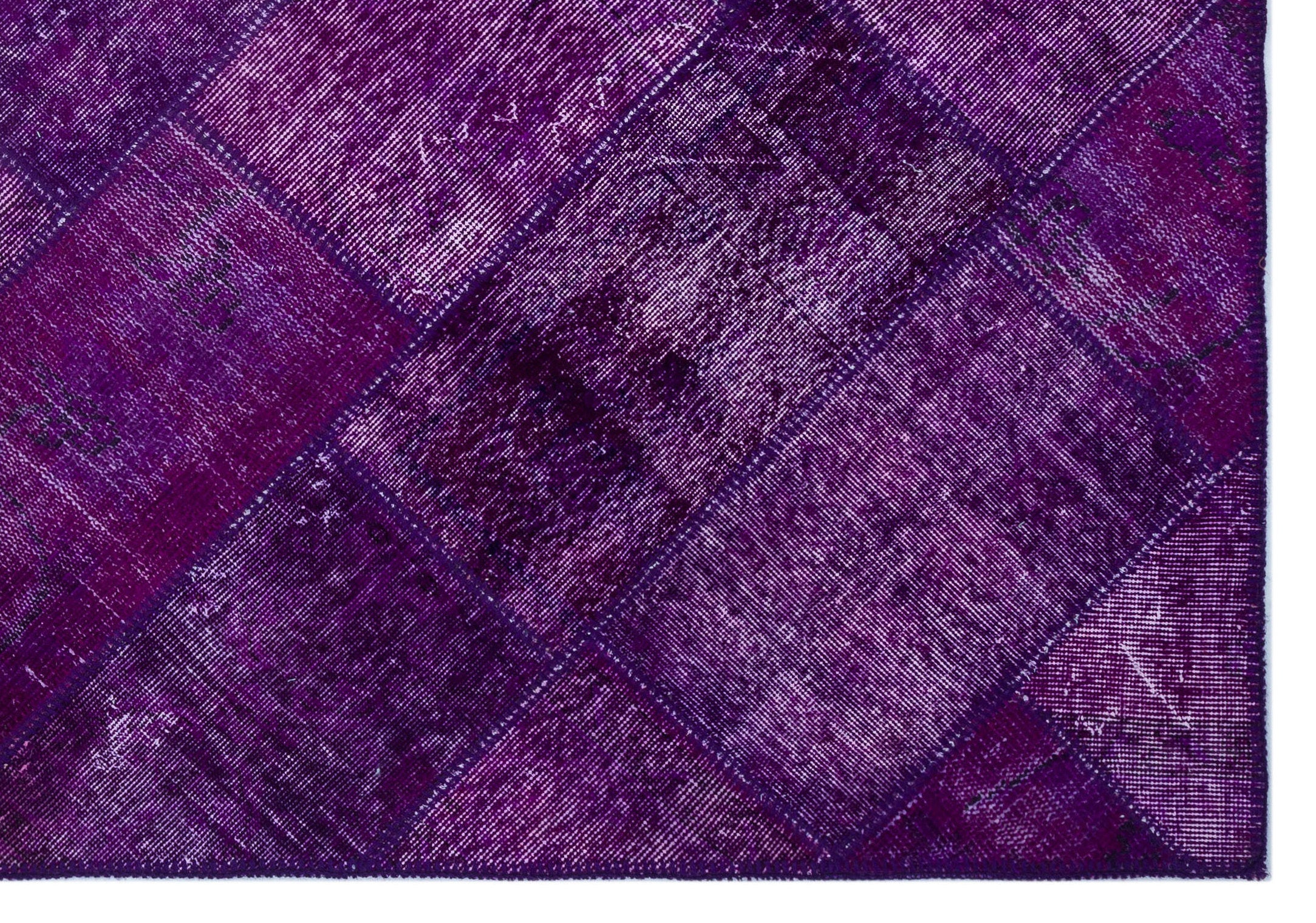 Purple Over Dyed Patchwork Unique Rug 5'3'' x 7'7'' ft 160 x 230 cm