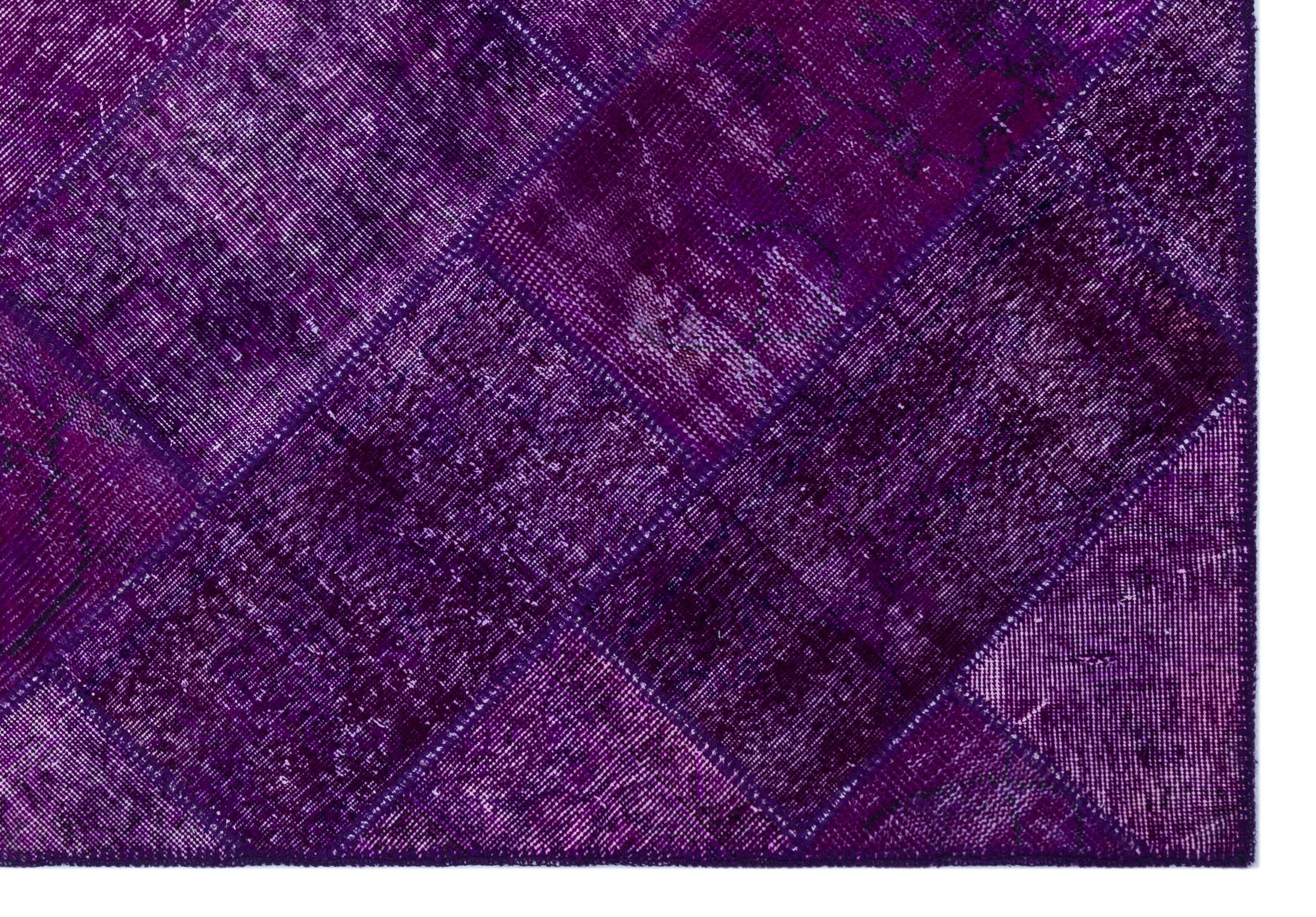Purple Over Dyed Patchwork Unique Rug 5'3'' x 7'7'' ft 160 x 230 cm