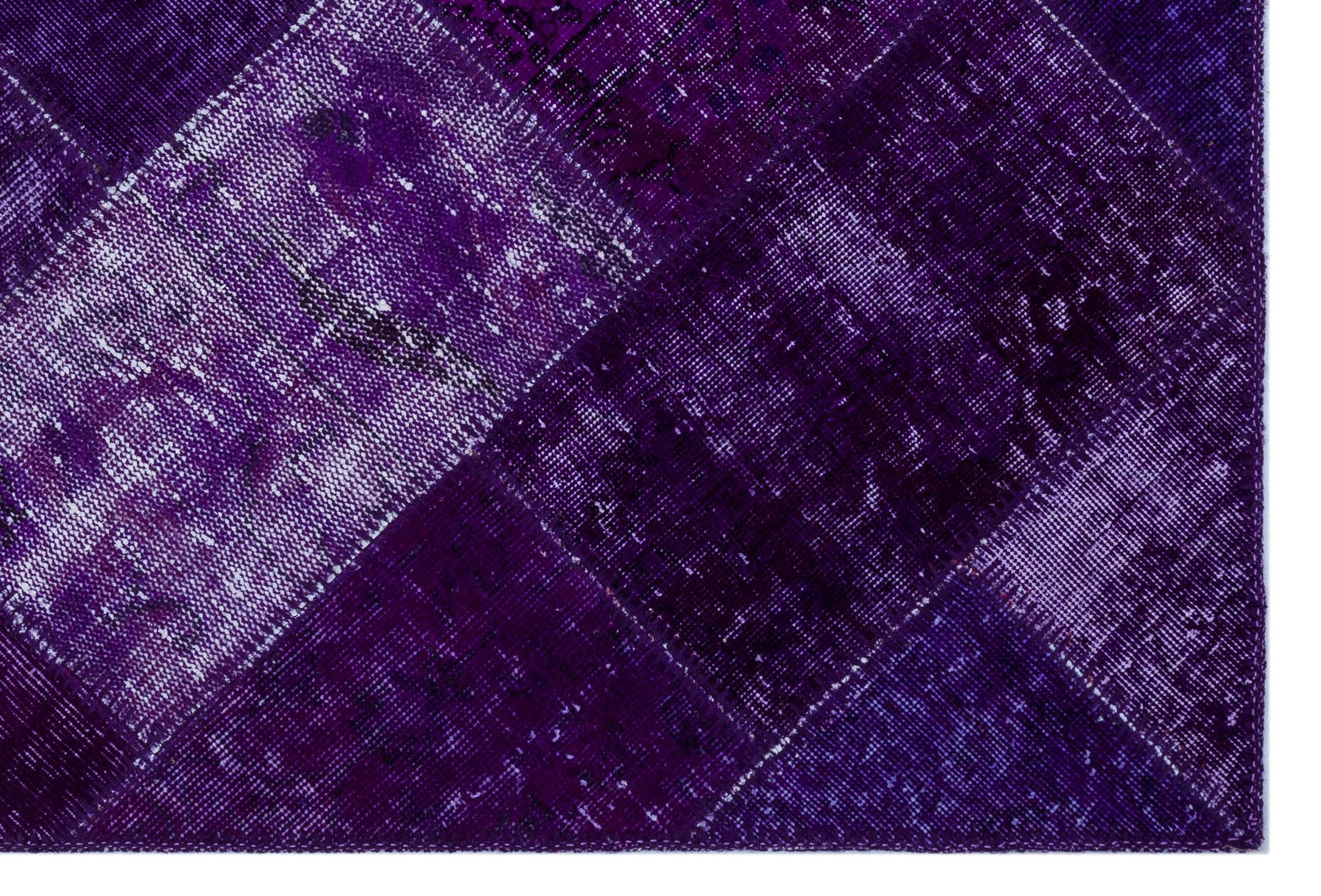 Purple Over Dyed Patchwork Unique Rug 3'11'' x 5'11'' ft 120 x 180 cm