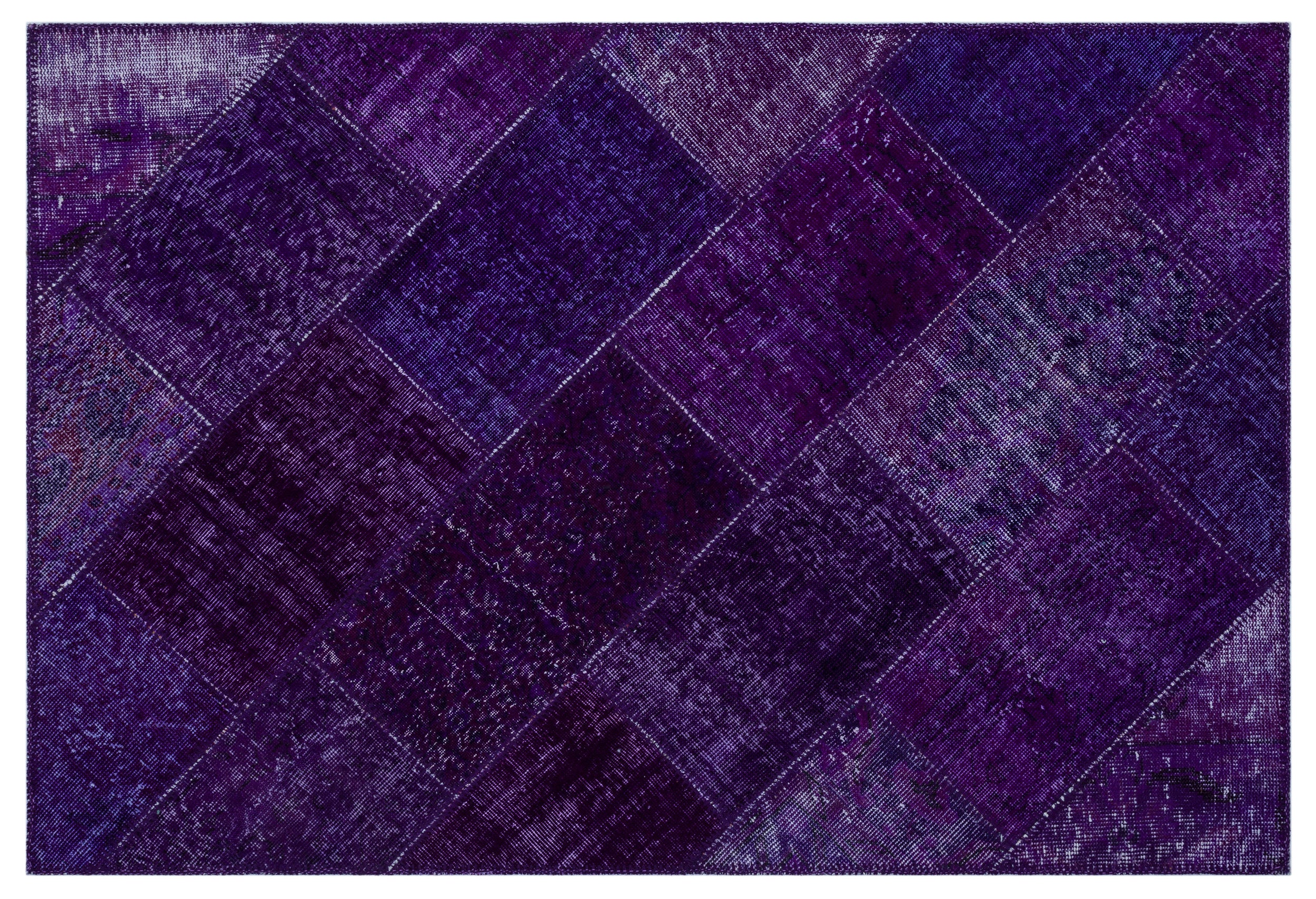 Purple Over Dyed Patchwork Unique Rug 3'11'' x 5'11'' ft 120 x 180 cm