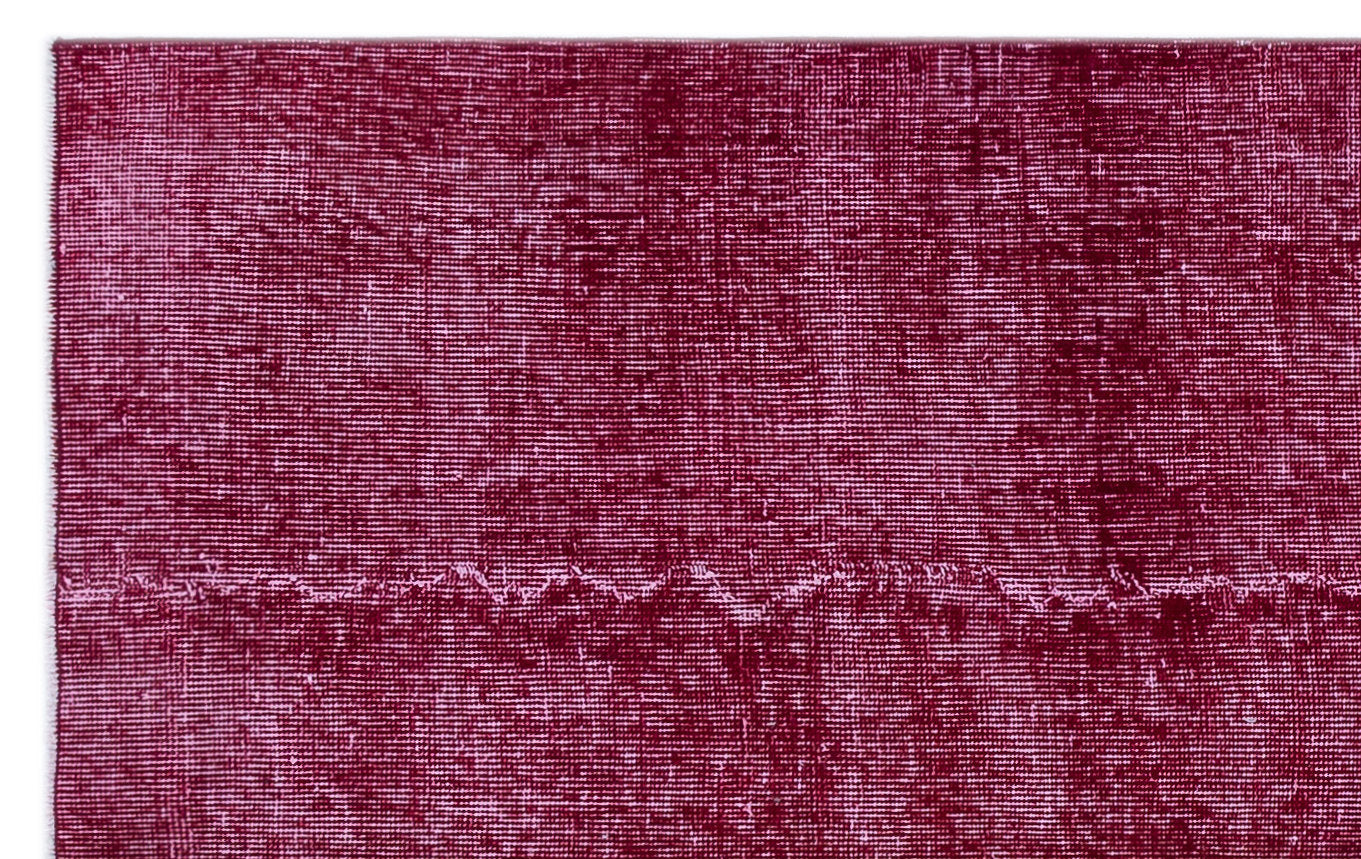 Fuchsia Over Dyed Vintage Rug 3'11'' x 6'4'' ft 119 x 194 cm