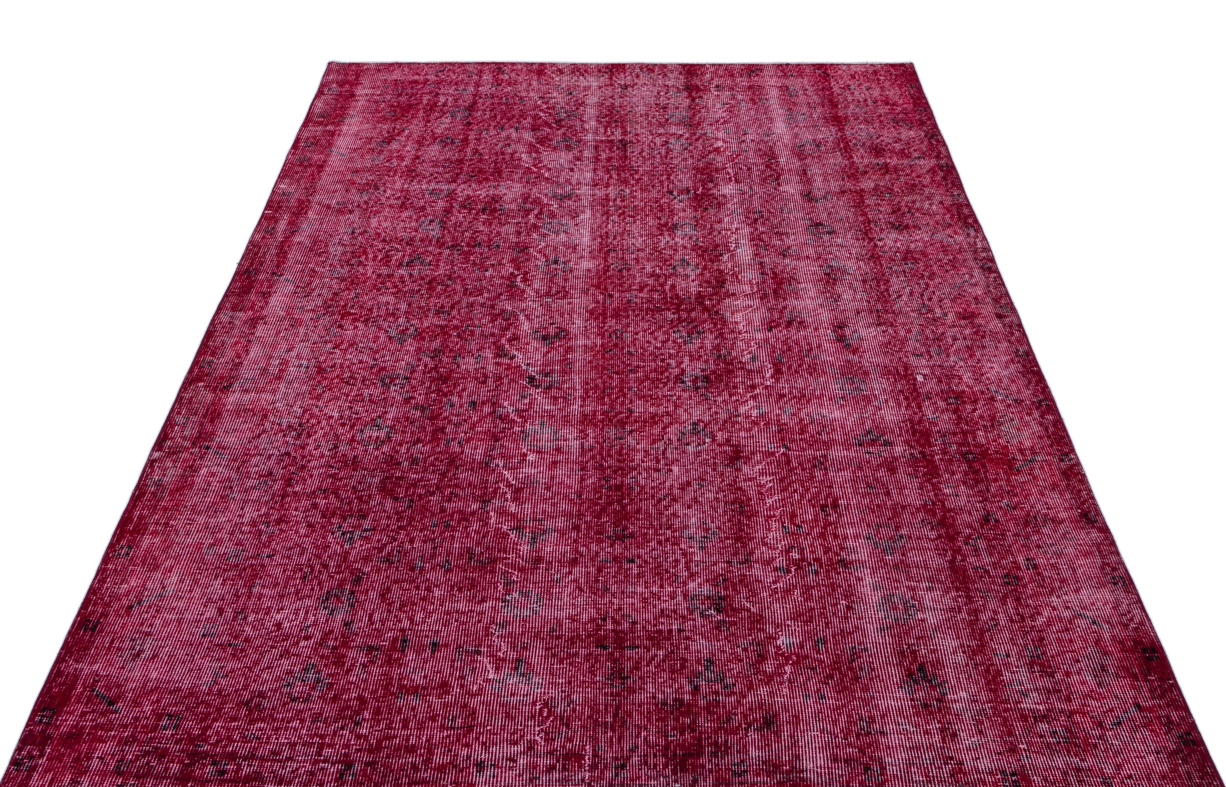 Fuchsia Over Dyed Vintage Rug 5'3'' x 8'3'' ft 161 x 252 cm