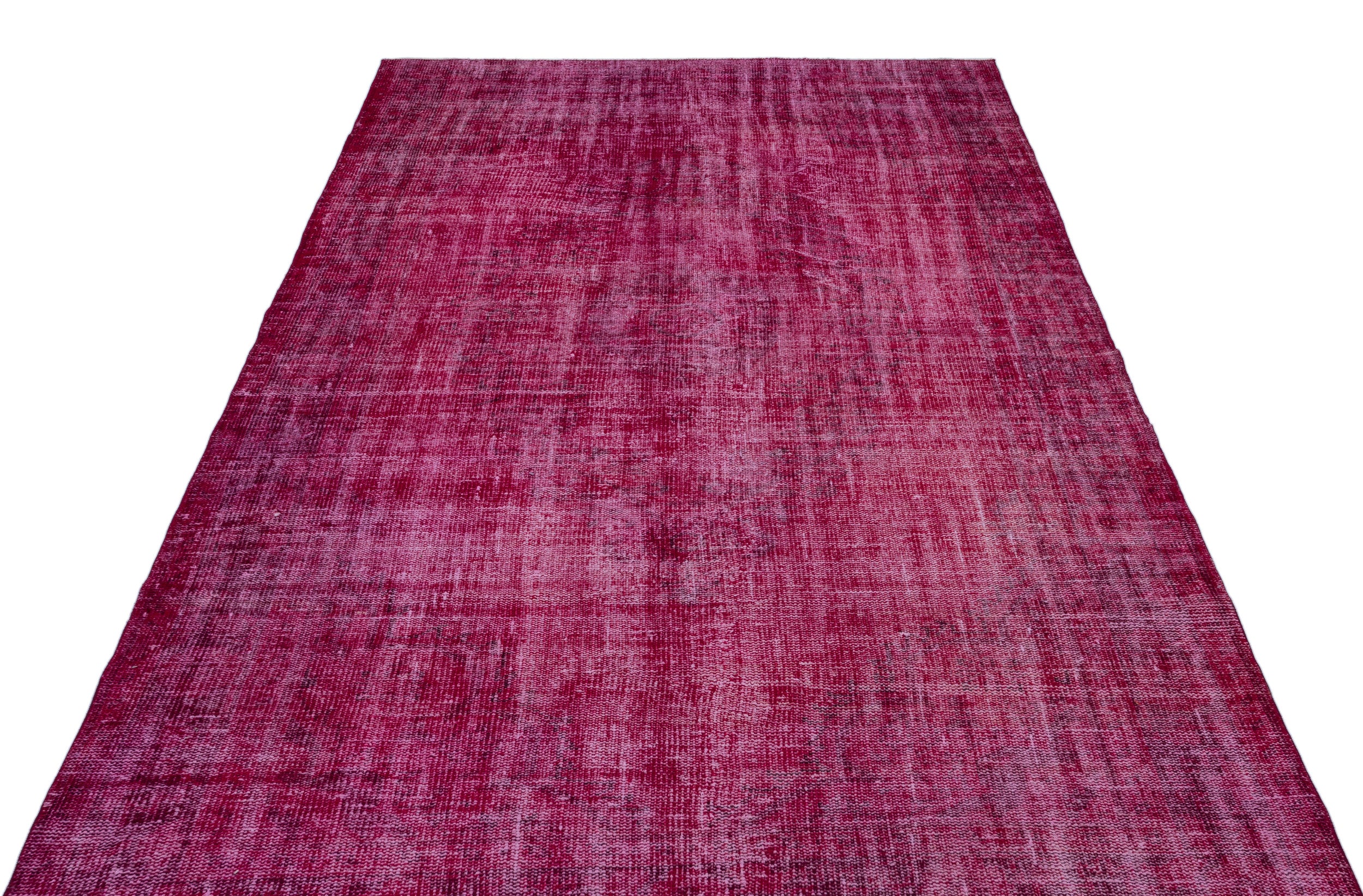 Fuchsia Over Dyed Vintage Rug 5'8'' x 9'2'' ft 172 x 280 cm