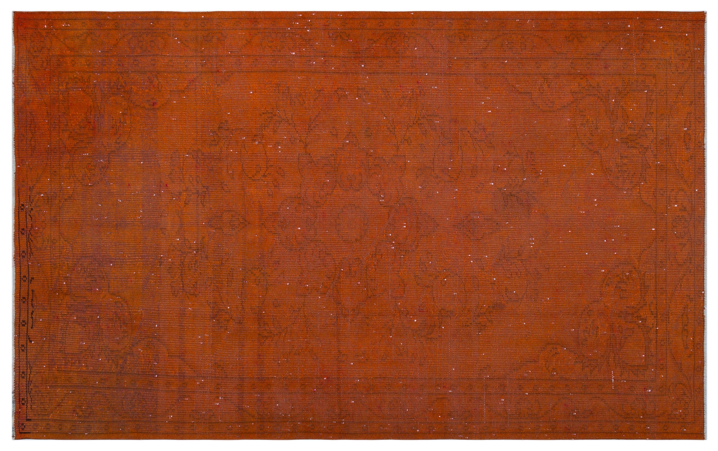 Orange Over Dyed Vintage Rug 5'0'' x 8'2'' ft 153 x 250 cm